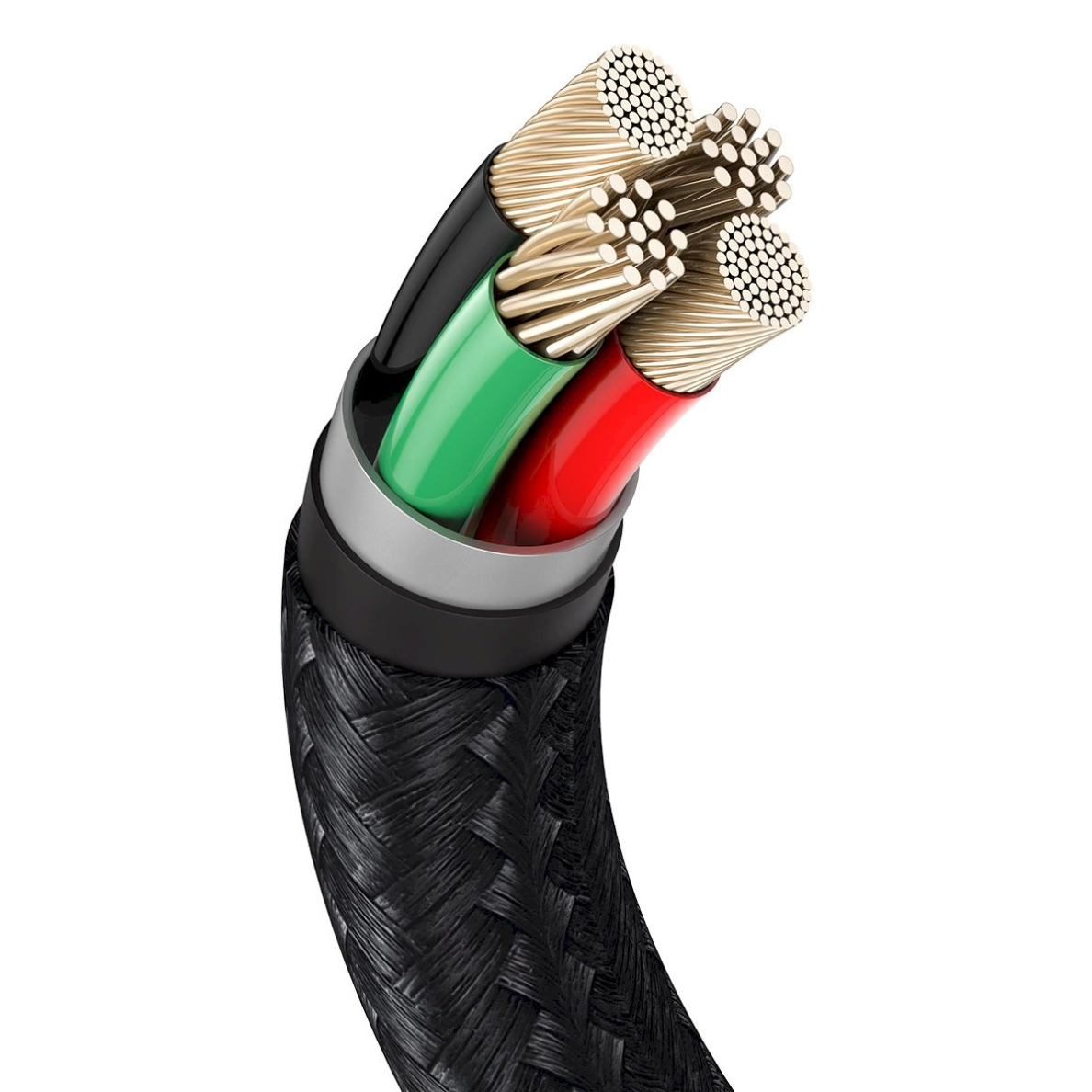 Baseus Cafule Series Metal Data USB-A / Lightning 2.4A Kabelis 1m - Juodas 5 Baseus Cafule Series Metal Data USB-A / Lightning 2.4A Kabelis 1m - Juodas 5