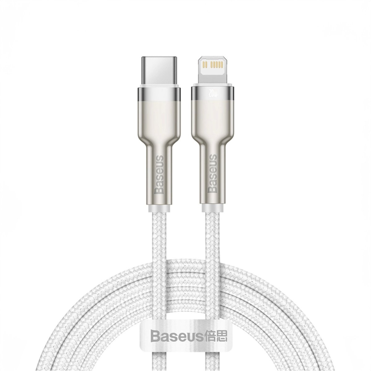 Baseus Cafule Series Metal Data USB-C / Lightning 20W PD Kabelis 1 m - baltas