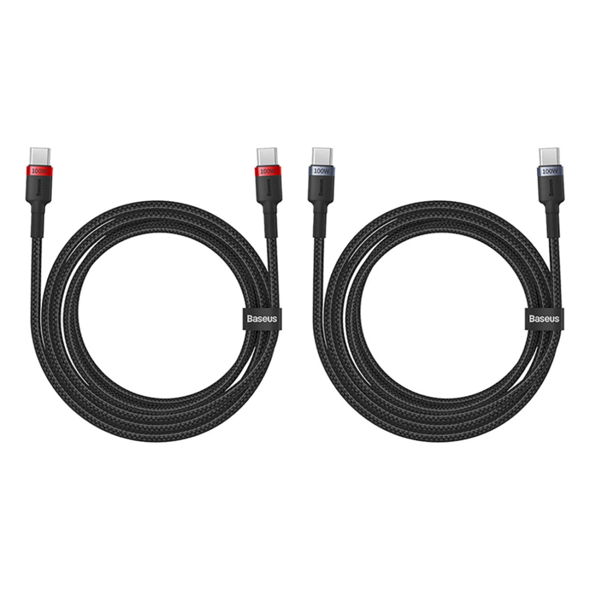 Baseus Cafule USB-C / USB-C Kabelis 100W 1 m - red-JuodasJuodas-gray (2 pcs.) 4 Baseus Cafule USB-C / USB-C Kabelis 100W 1 m - red-JuodasJuodas-gray (2 pcs.) 4