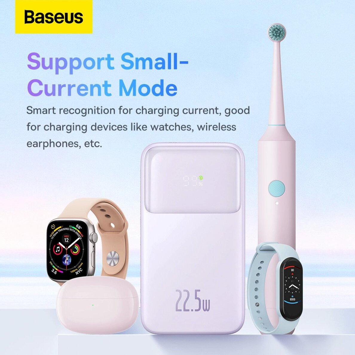 Baseus Comet Series powerbankdisplay 20000mAh 22.5W - violetinis + USB-A / USB-C Kabelis 16 Baseus Comet Series powerbankdisplay 20000mAh 22.5W - violetinis + USB-A / USB-C Kabelis 16