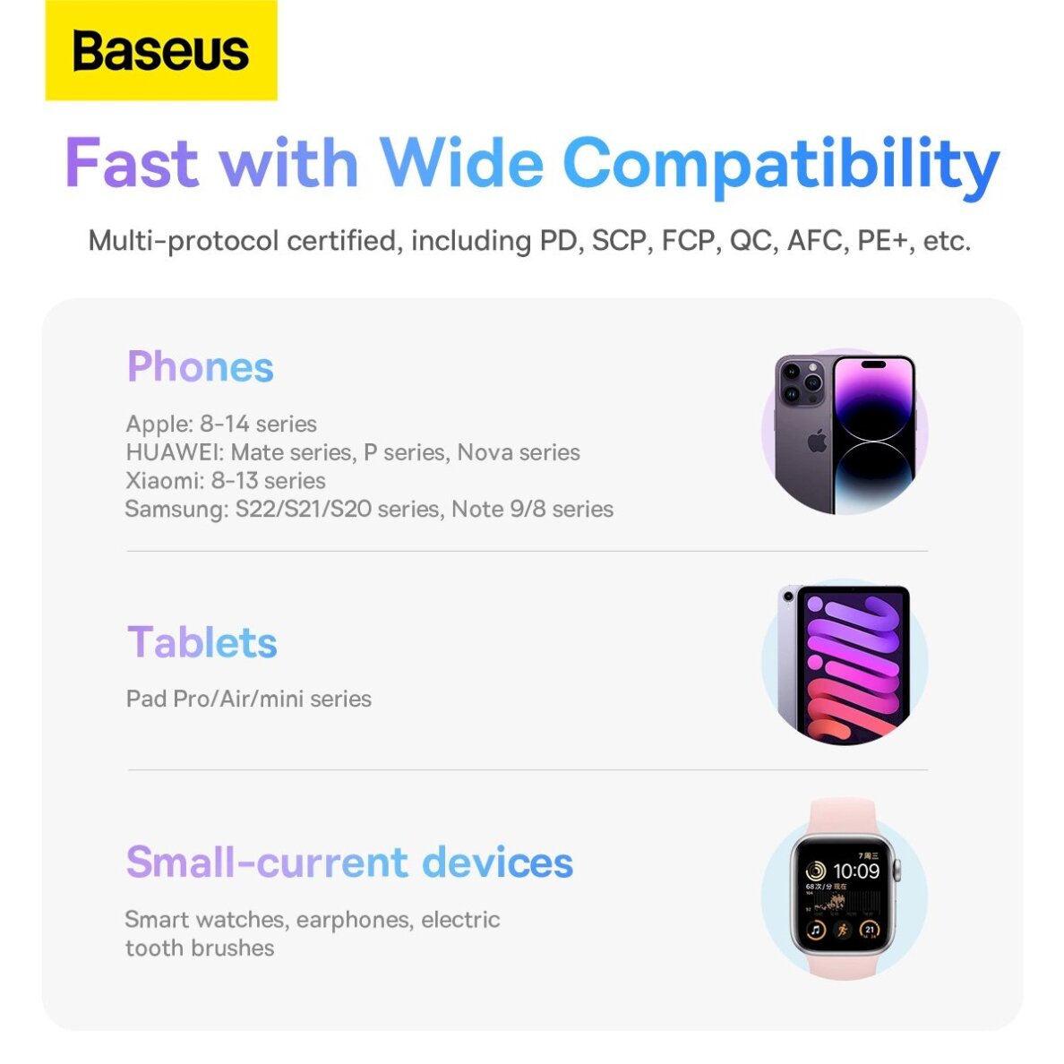 Baseus Comet Series powerbankdisplay 20000mAh 22.5W - violetinis + USB-A / USB-C Kabelis 17