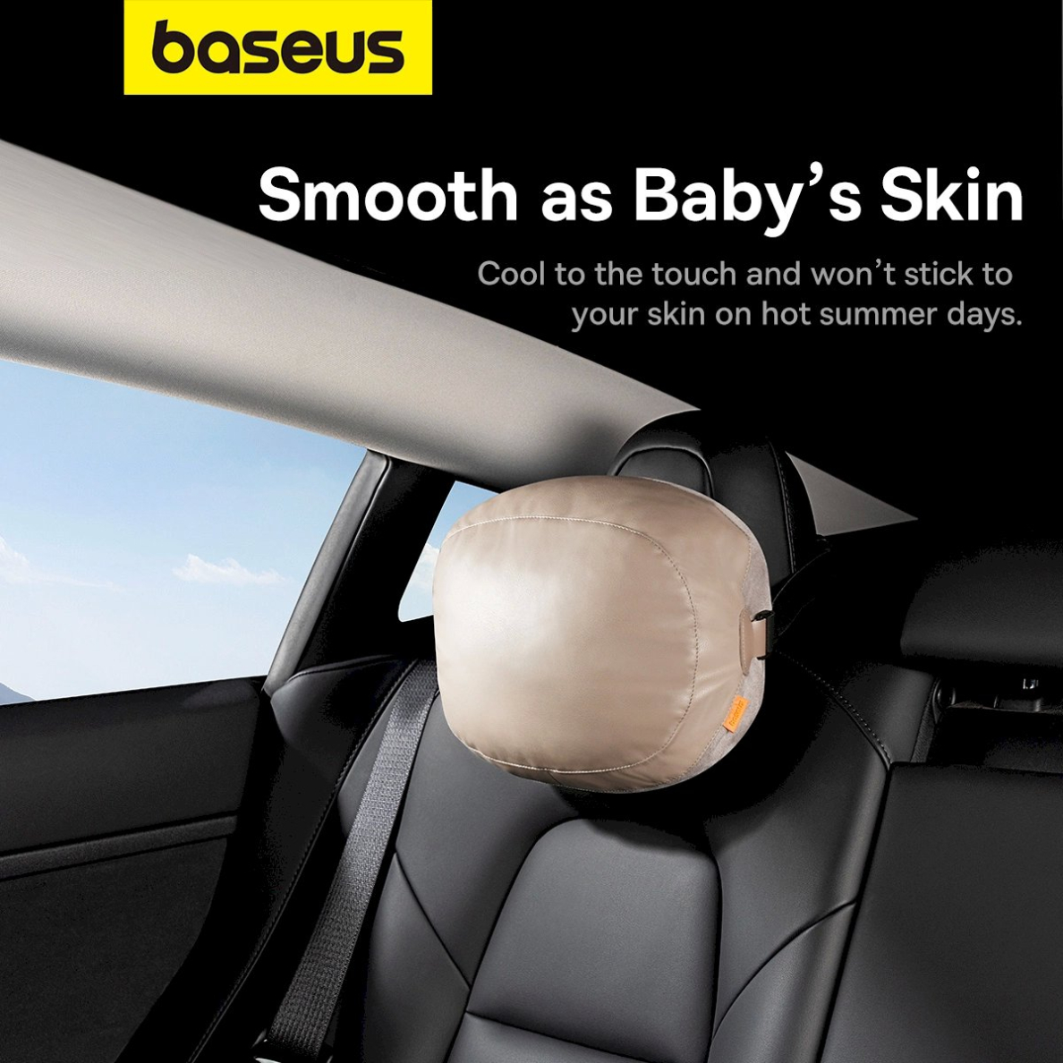 Baseus ComfortRide Series car headrest cushion2 materials - beige 14 Baseus ComfortRide Series car headrest cushion2 materials - beige 14