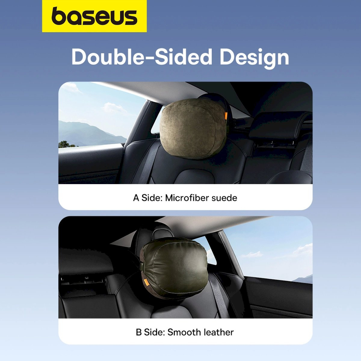 Baseus ComfortRide Series car headrest cushion2 materials - tamsiai žalias 11 Baseus ComfortRide Series car headrest cushion2 materials - tamsiai žalias 11