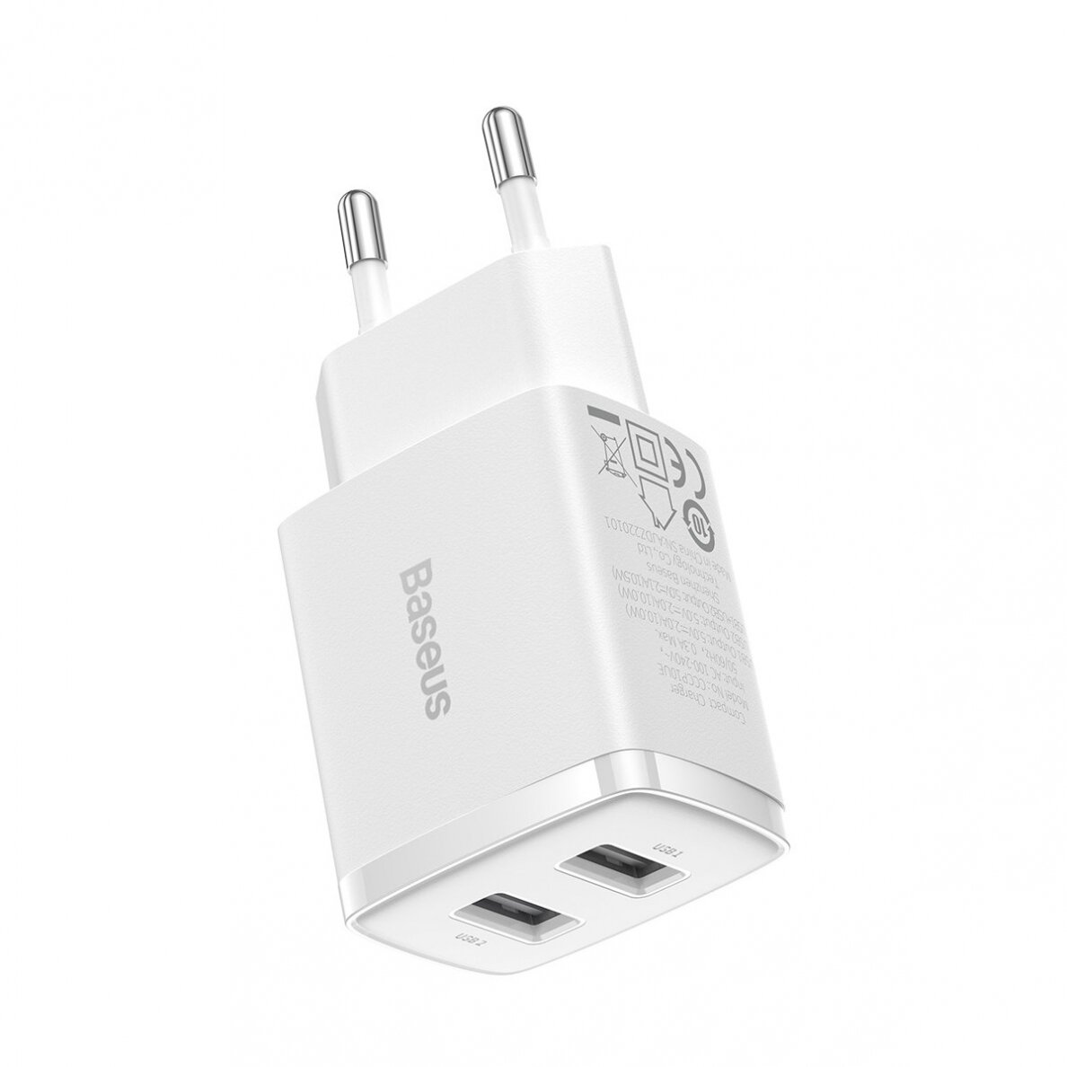 Baseus Compact Charger 2U 10.5W EU Baltas 6