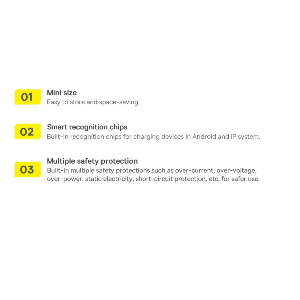 Baseus Compact Charger 3U 17W EU Baltas 20