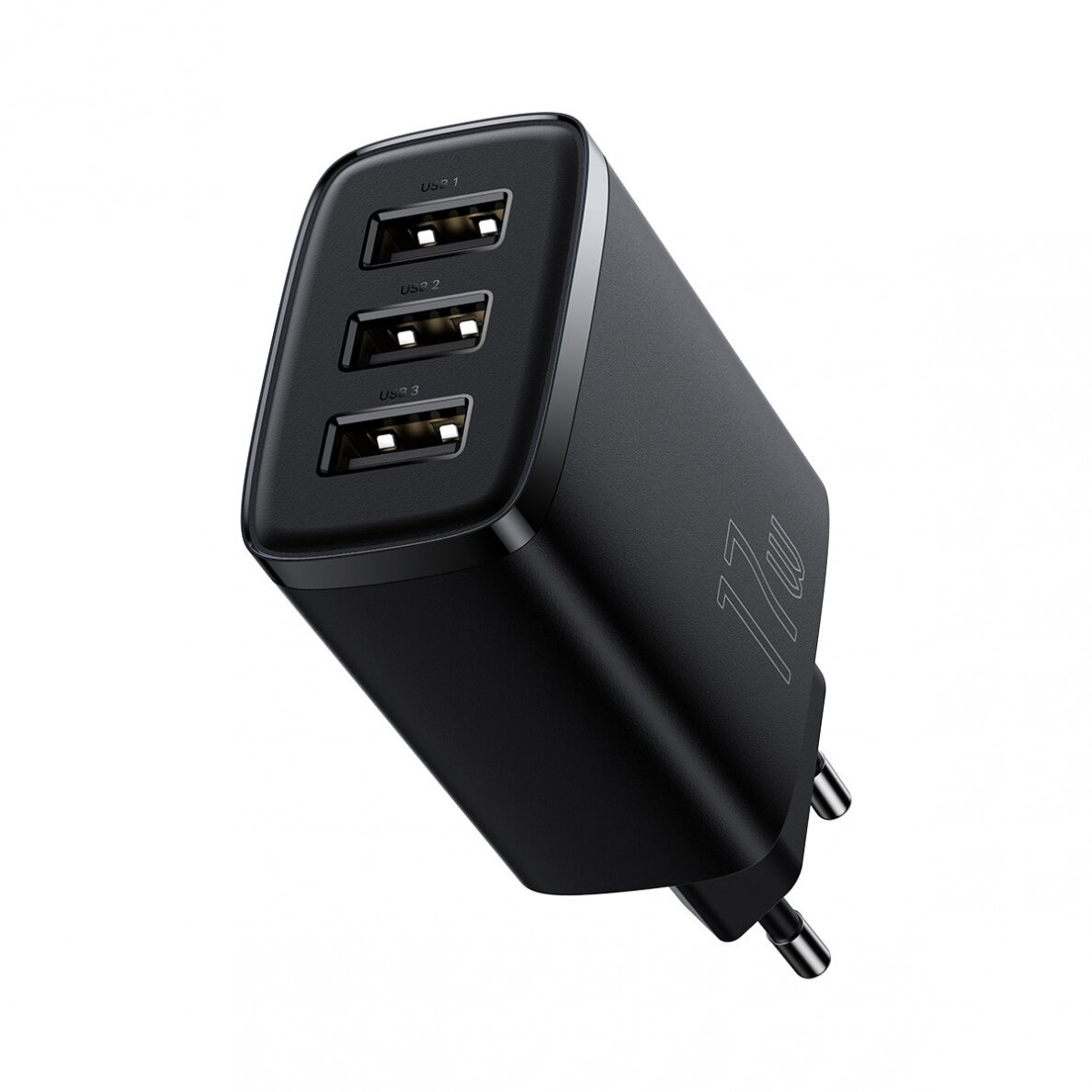 Baseus Compact charger 3x USB 17W Juodas (CCXJ020101) 3 Baseus Compact charger 3x USB 17W Juodas (CCXJ020101) 3