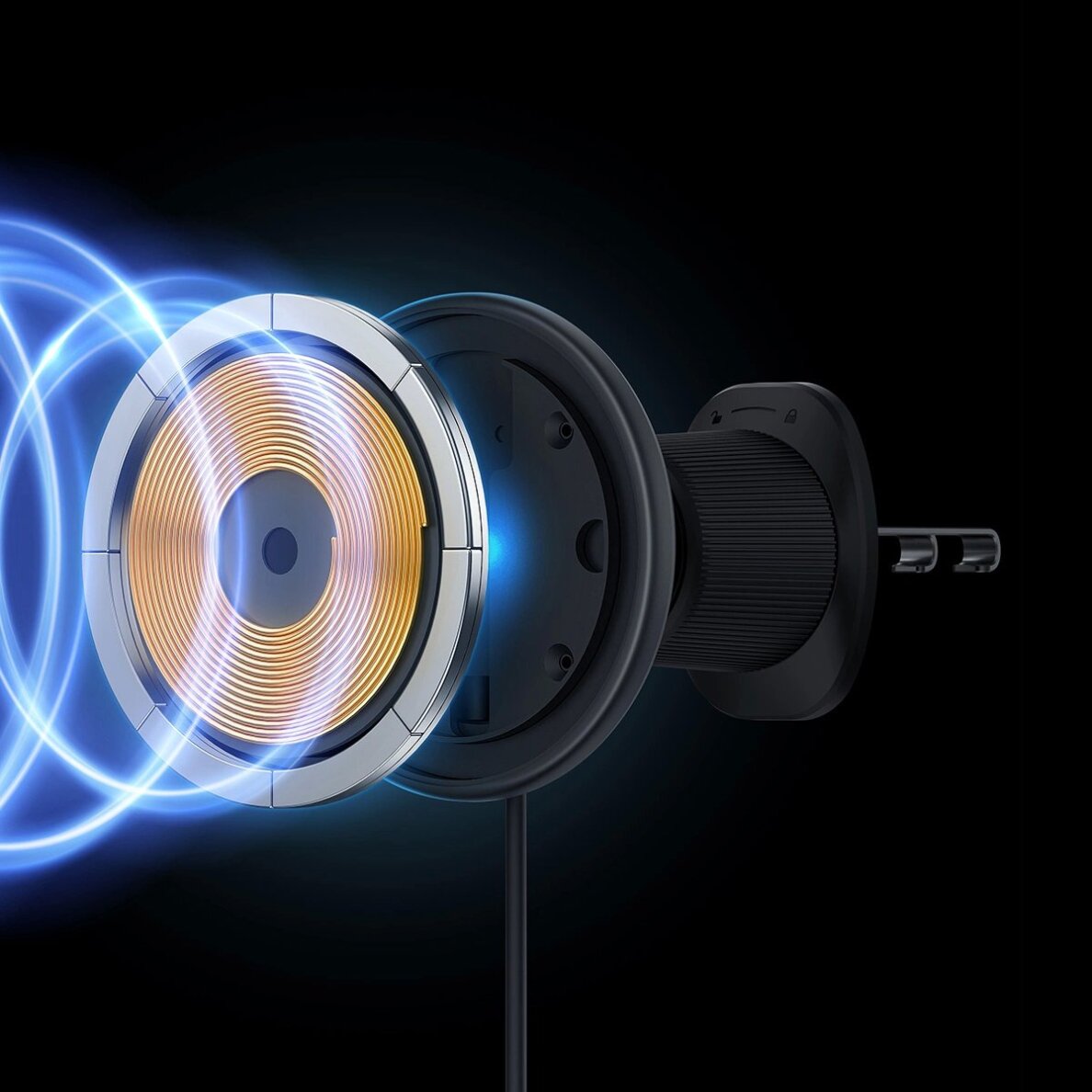 Automobilinis laikiklis Baseus CW01 iPhone telefonui su 15 W indukciniu įkrovikliu ventiliacijos angai – juodas 6