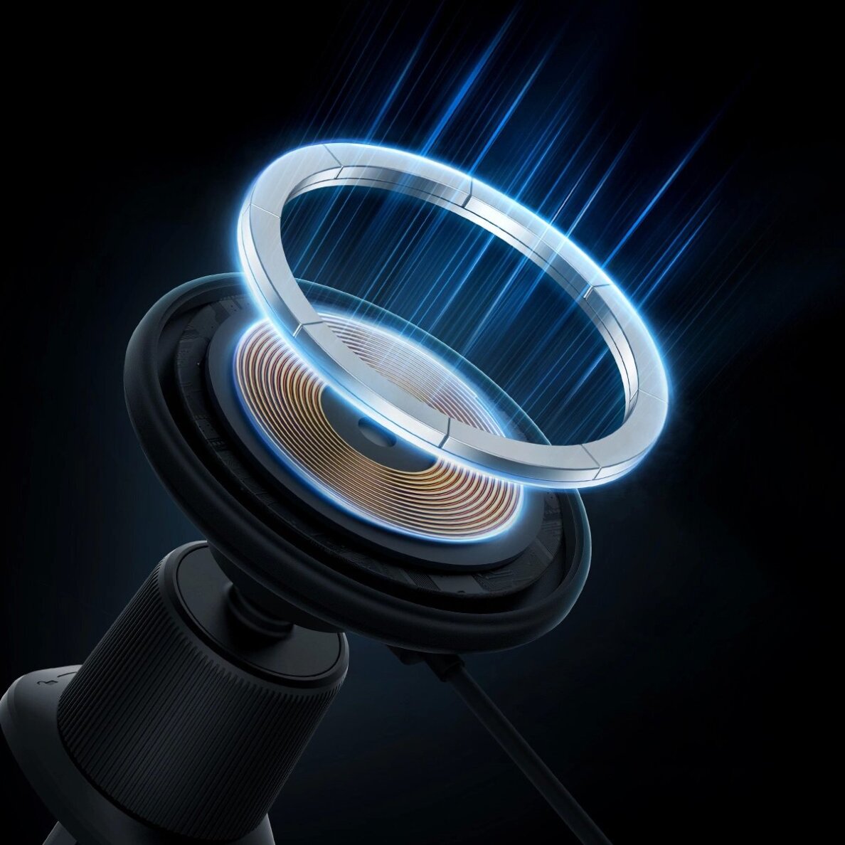 Automobilinis laikiklis Baseus CW01 iPhone telefonui su 15 W indukciniu įkrovikliu ventiliacijos angai – juodas 7