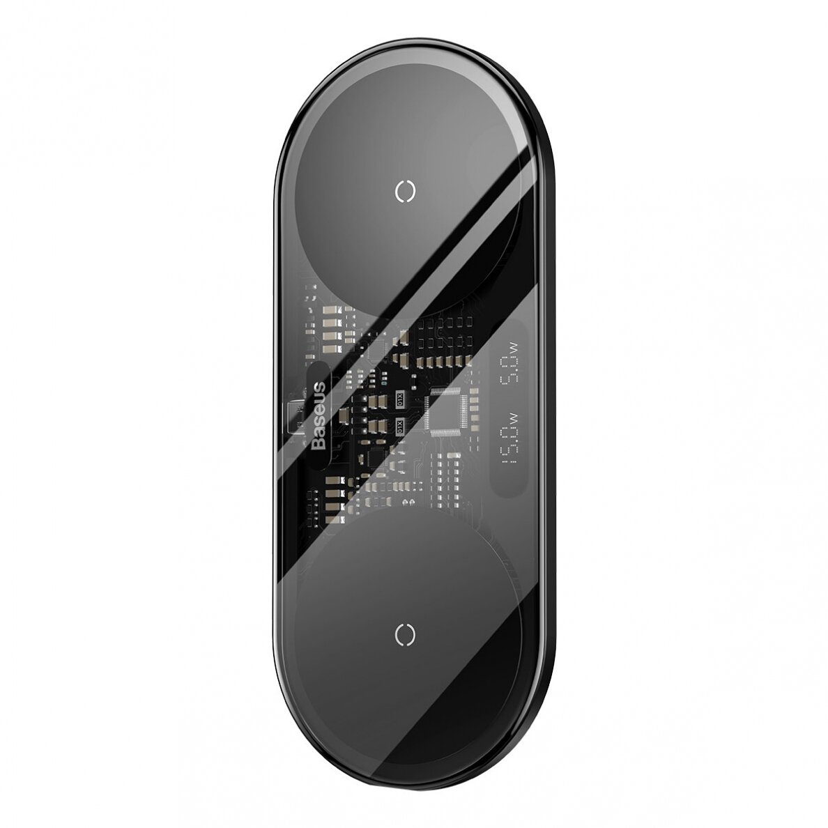 Baseus Digital LED Display dual wireless charger with digital display 20W Juodas (WXSX010101) 2 Baseus Digital LED Display dual wireless charger with digital display 20W Juodas (WXSX010101) 2
