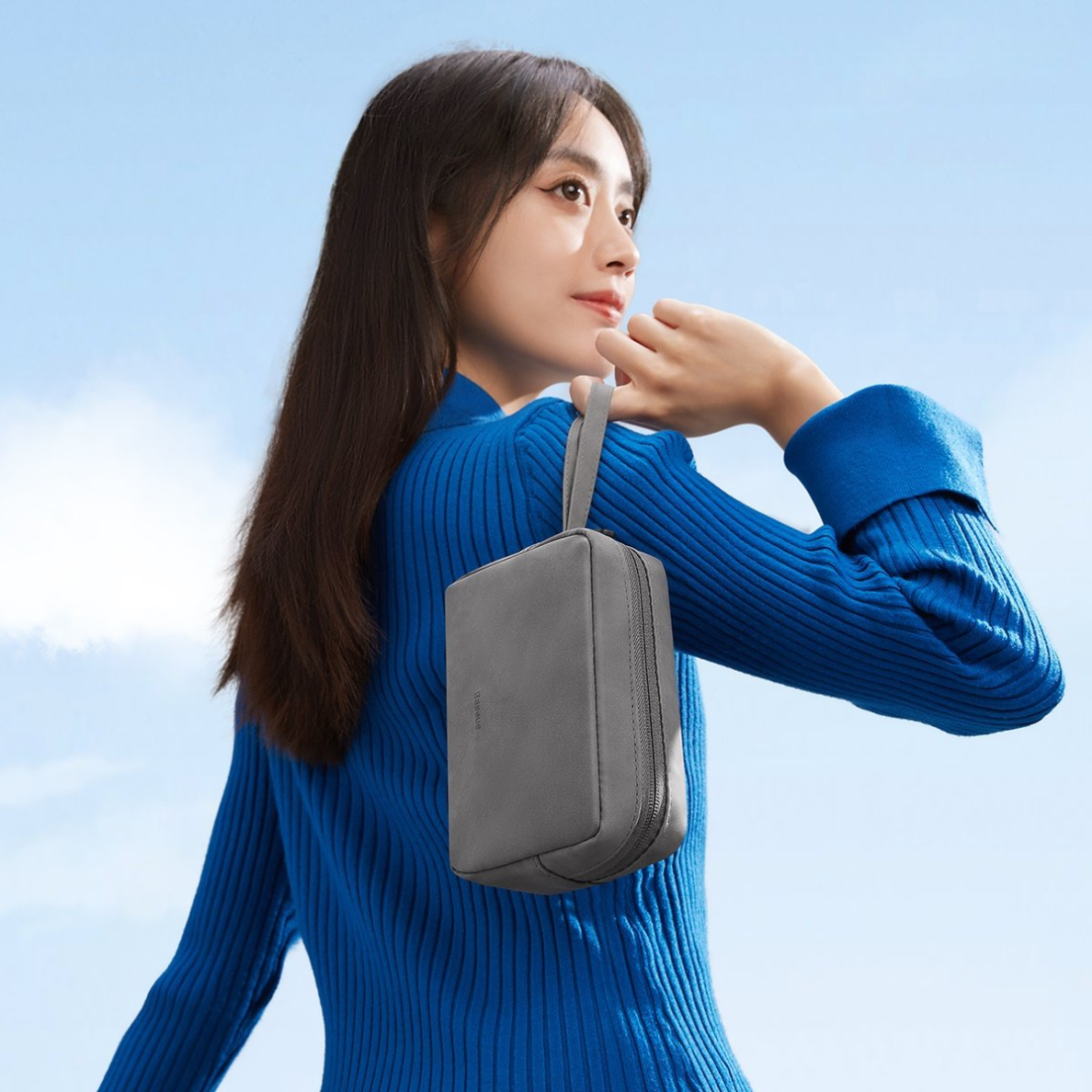 Baseus EasyJourney Series small travel bag phone pouch, ausinės and other small items pilkos spalvos 7 Baseus EasyJourney Series small travel bag phone pouch, ausinės and other small items pilkos spalvos 7