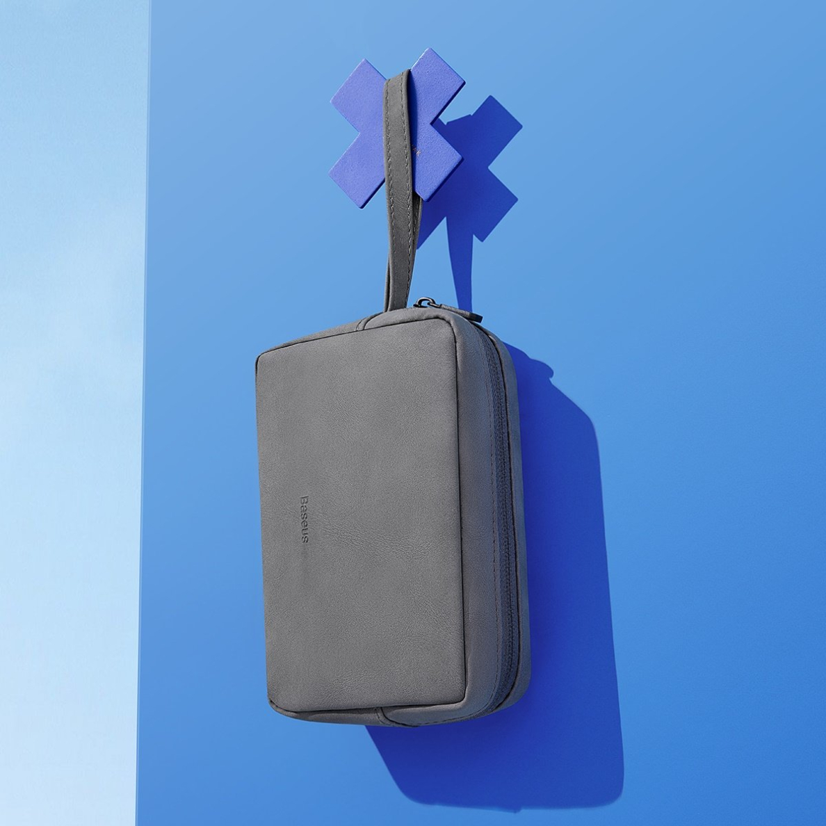 Baseus EasyJourney Series small travel bag phone pouch, ausinės and other small items pilkos spalvos 8 Baseus EasyJourney Series small travel bag phone pouch, ausinės and other small items pilkos spalvos 8