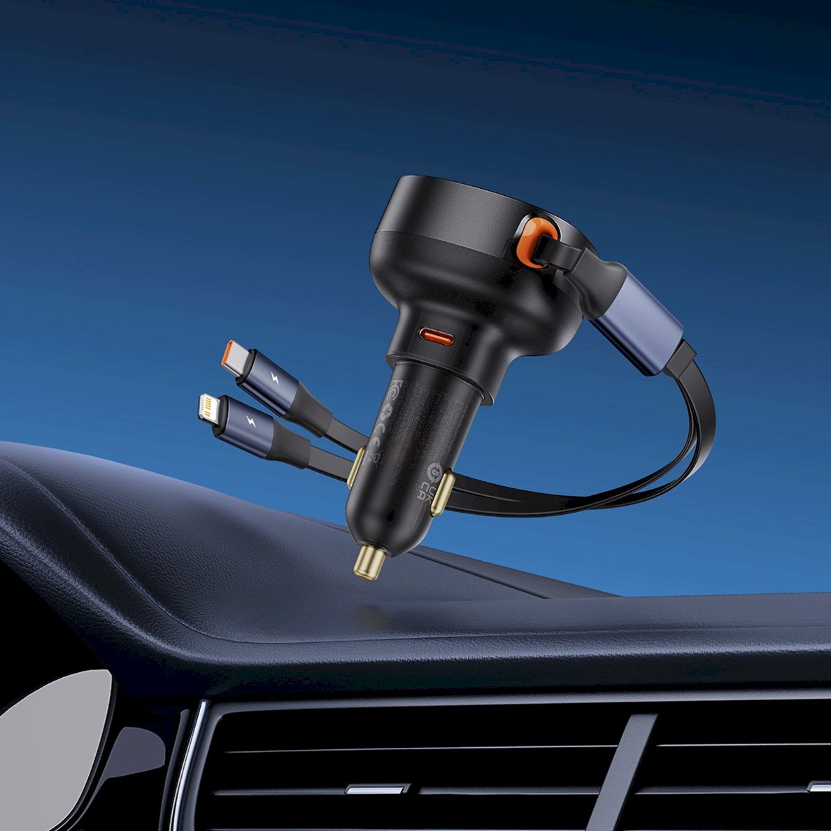 Baseus Enjoyment USB-C car Įkroviklis USB-C / Lightning 60W Kabelis - Juodas 10 Baseus Enjoyment USB-C car Įkroviklis USB-C / Lightning 60W Kabelis - Juodas 10
