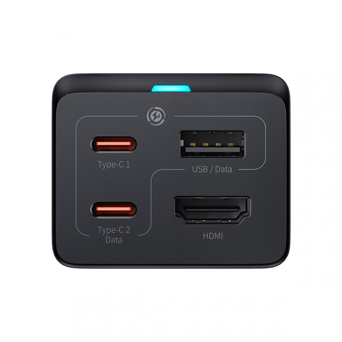 Baseus fast charger GaN5 Pro HUB HDMI 2 x USB-C / USB-A / HDMI 4K 30Hz 1.5m Juodas + USB-C cable - USB-C 100W 40Gb/s (USB4) 1m (CCGP110201) 2