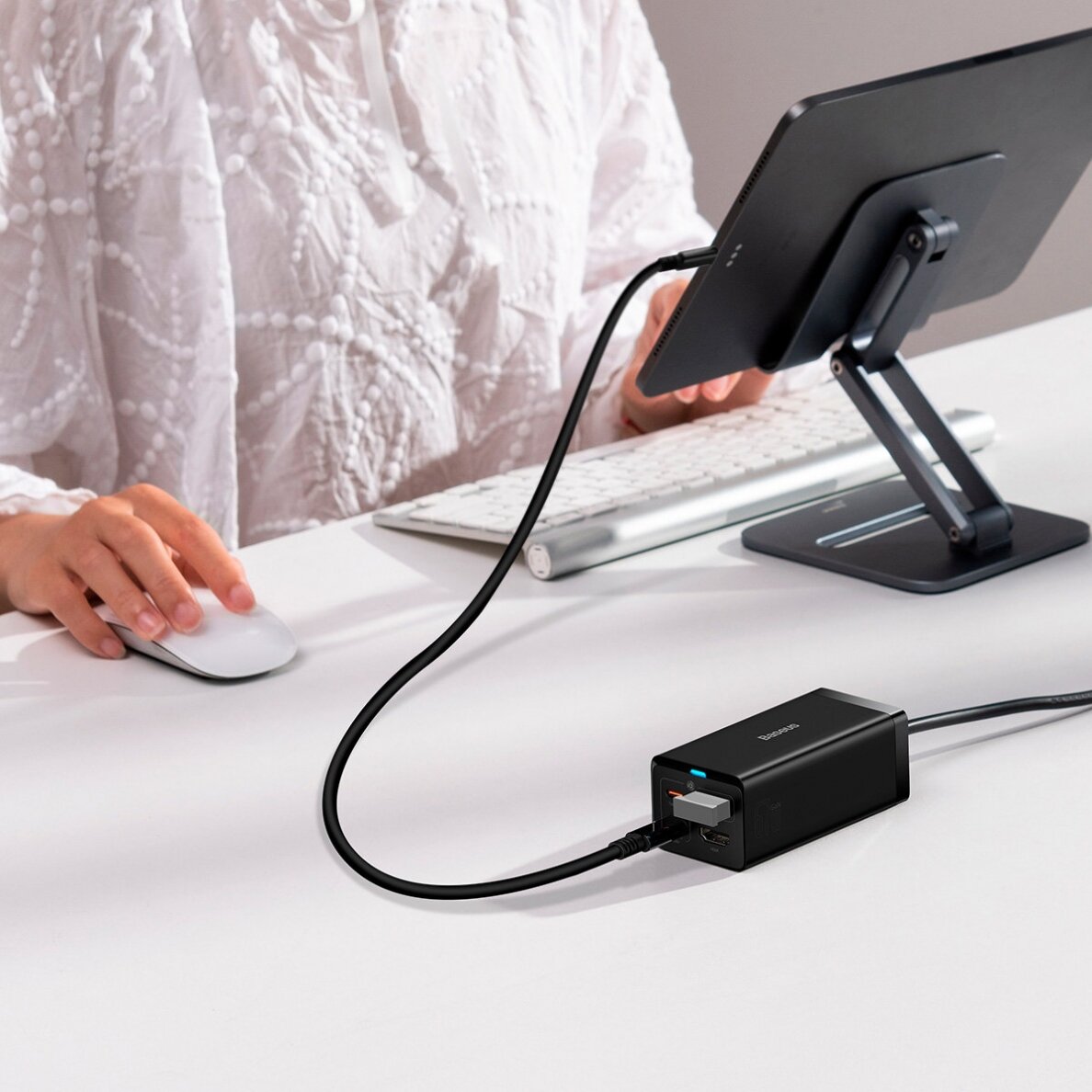 Baseus fast charger GaN5 Pro HUB HDMI 2 x USB-C / USB-A / HDMI 4K 30Hz 1.5m Juodas + USB-C cable - USB-C 100W 40Gb/s (USB4) 1m (CCGP110201) 8 Baseus fast charger GaN5 Pro HUB HDMI 2 x USB-C / USB-A / HDMI 4K 30Hz 1.5m Juodas + USB-C cable - USB-C 100W 40Gb/s (USB4) 1m (CCGP110201) 8