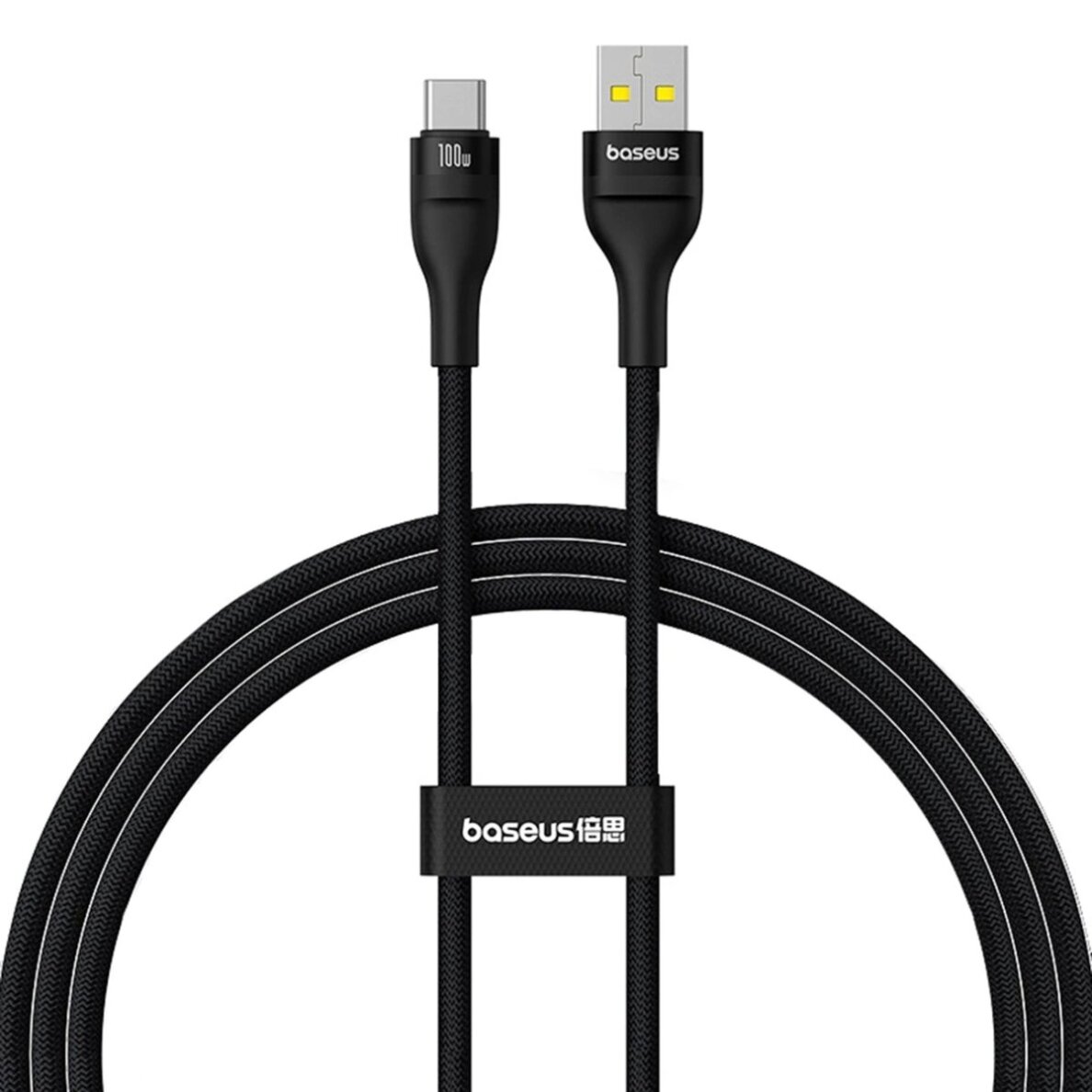 Krovimo kabelis Baseus Flash 2 USB-A / USB-C 100 W 1 m – juodas
