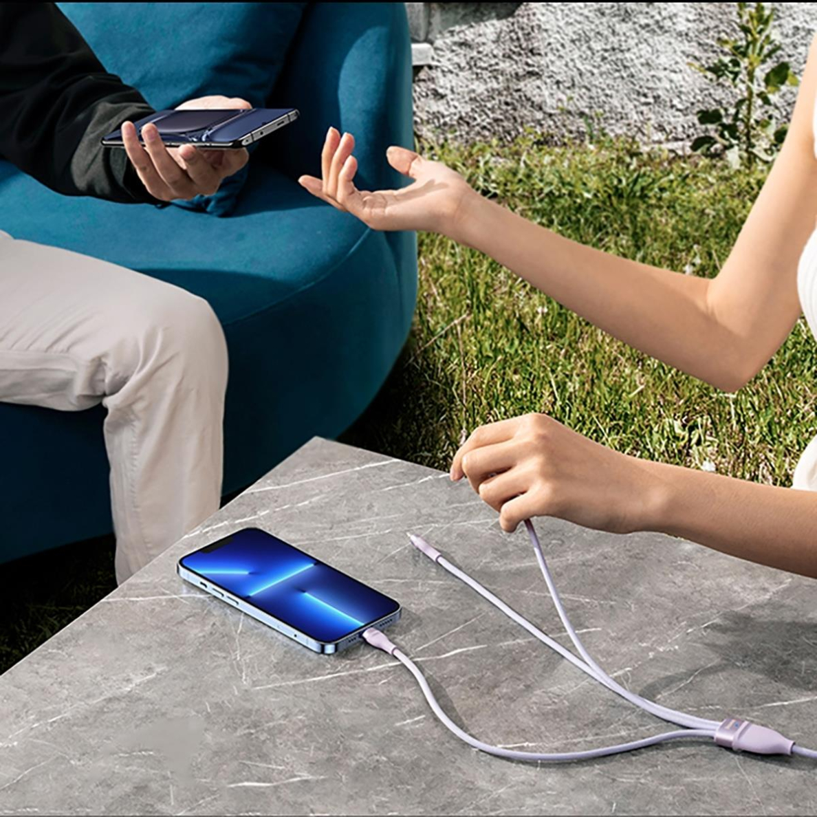 Kabelis Baseus Flash Series II USB Type C / USB Type A - USB Type C / Lightning / micro USB 100 W 1.5 m Juodas (CASS030201) 11