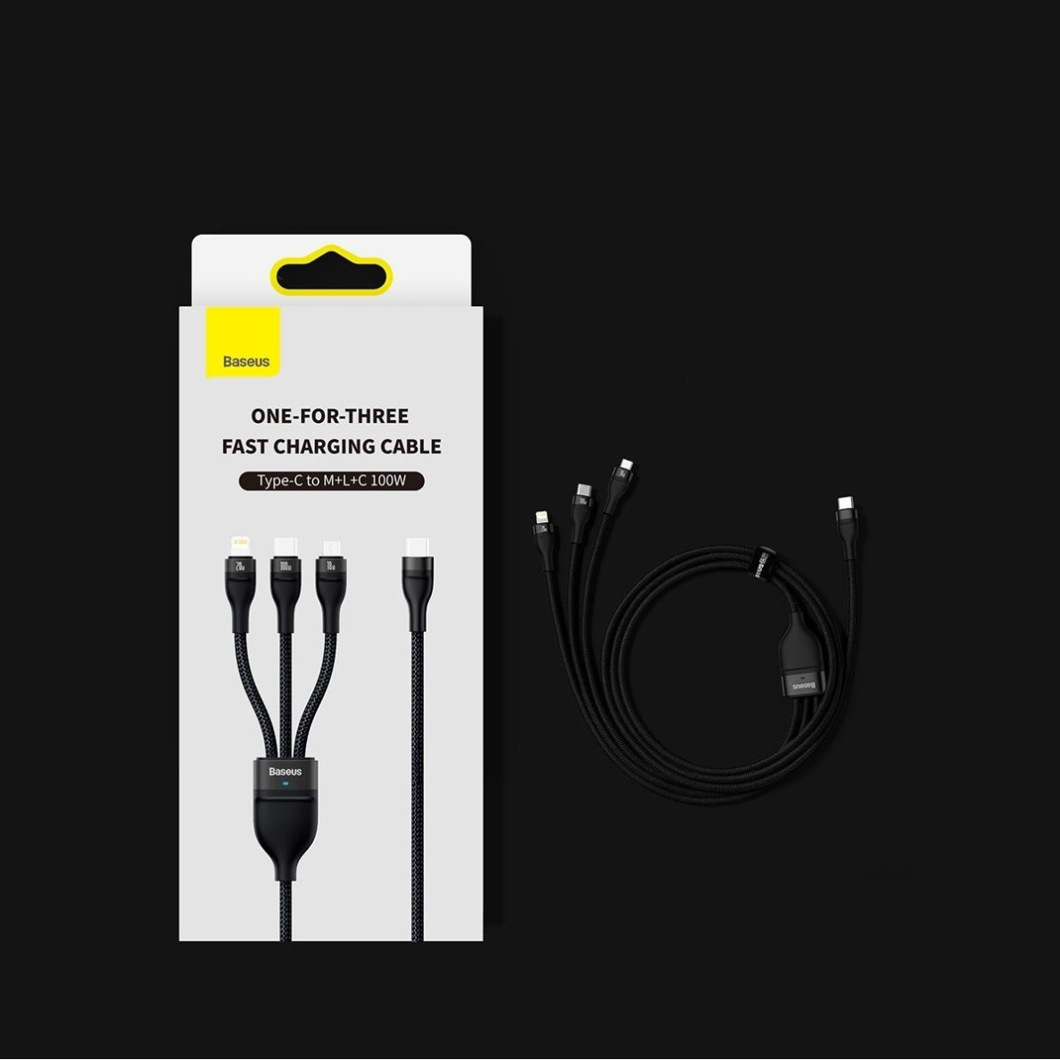 Kabelis Baseus Flash Series II USB Type C / USB Type A - USB Type C / Lightning / micro USB 100 W 1.5 m Juodas (CASS030201) 13 Kabelis Baseus Flash Series II USB Type C / USB Type A - USB Type C / Lightning / micro USB 100 W 1.5 m Juodas (CASS030201) 13