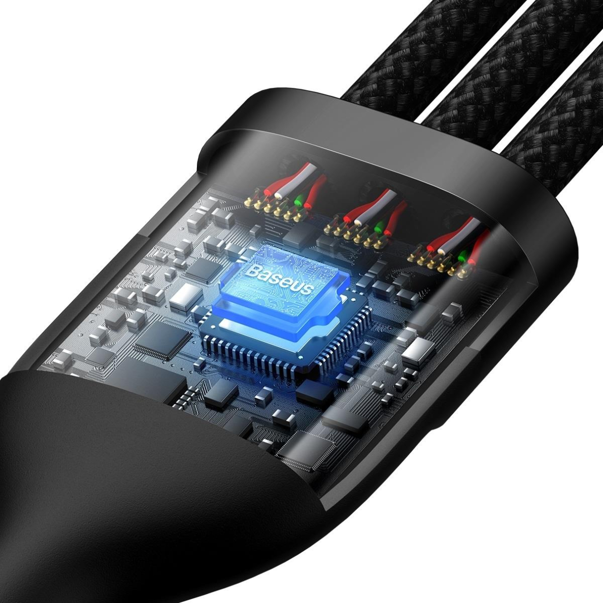 Kabelis Baseus Flash Series II USB Type C / USB Type A - USB Type C / Lightning / micro USB 100 W 1.5 m Juodas (CASS030201) 3 Kabelis Baseus Flash Series II USB Type C / USB Type A - USB Type C / Lightning / micro USB 100 W 1.5 m Juodas (CASS030201) 3