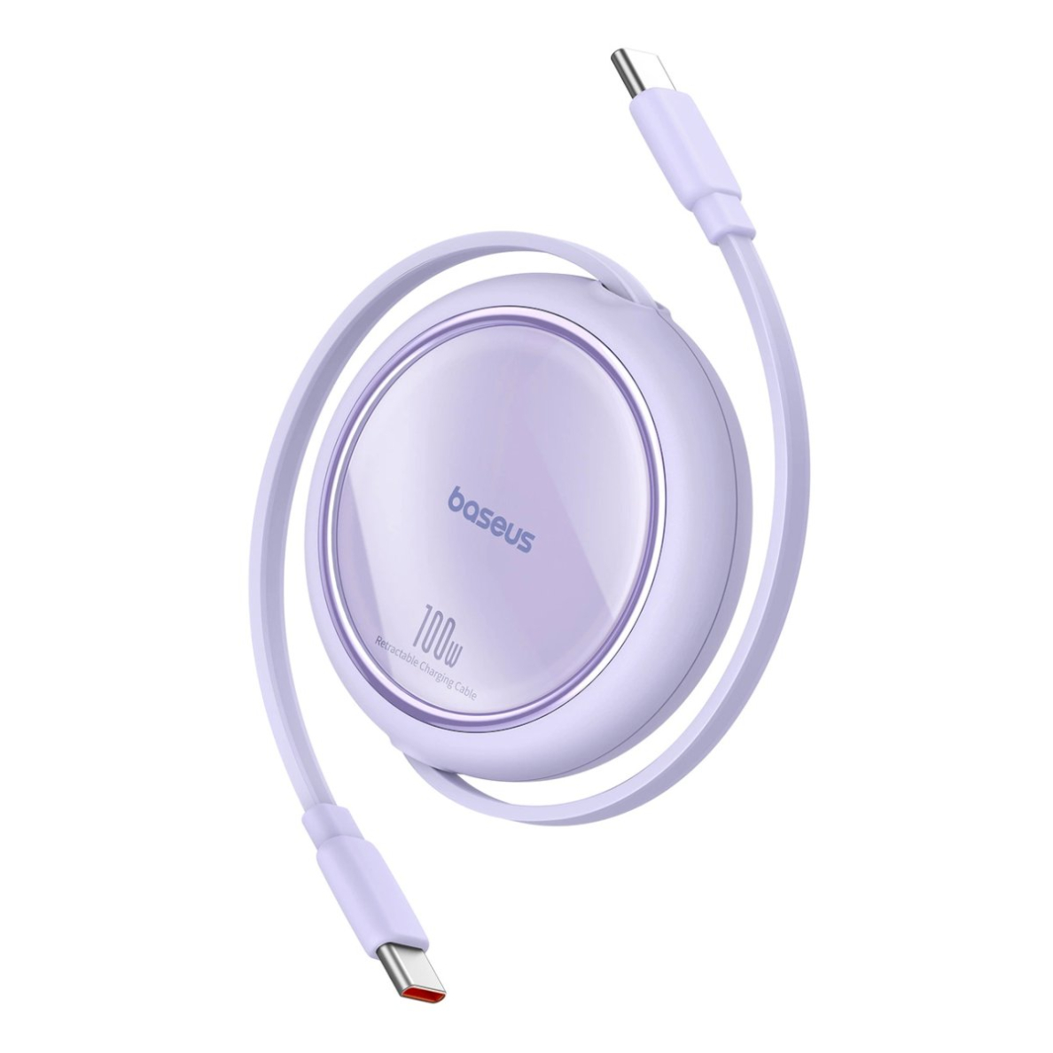 Baseus Free2Draw Mini USB-C - USB-C retractable Kabelis 100W 1m - violetinis Baseus Free2Draw Mini USB-C - USB-C retractable Kabelis 100W 1m - violetinis