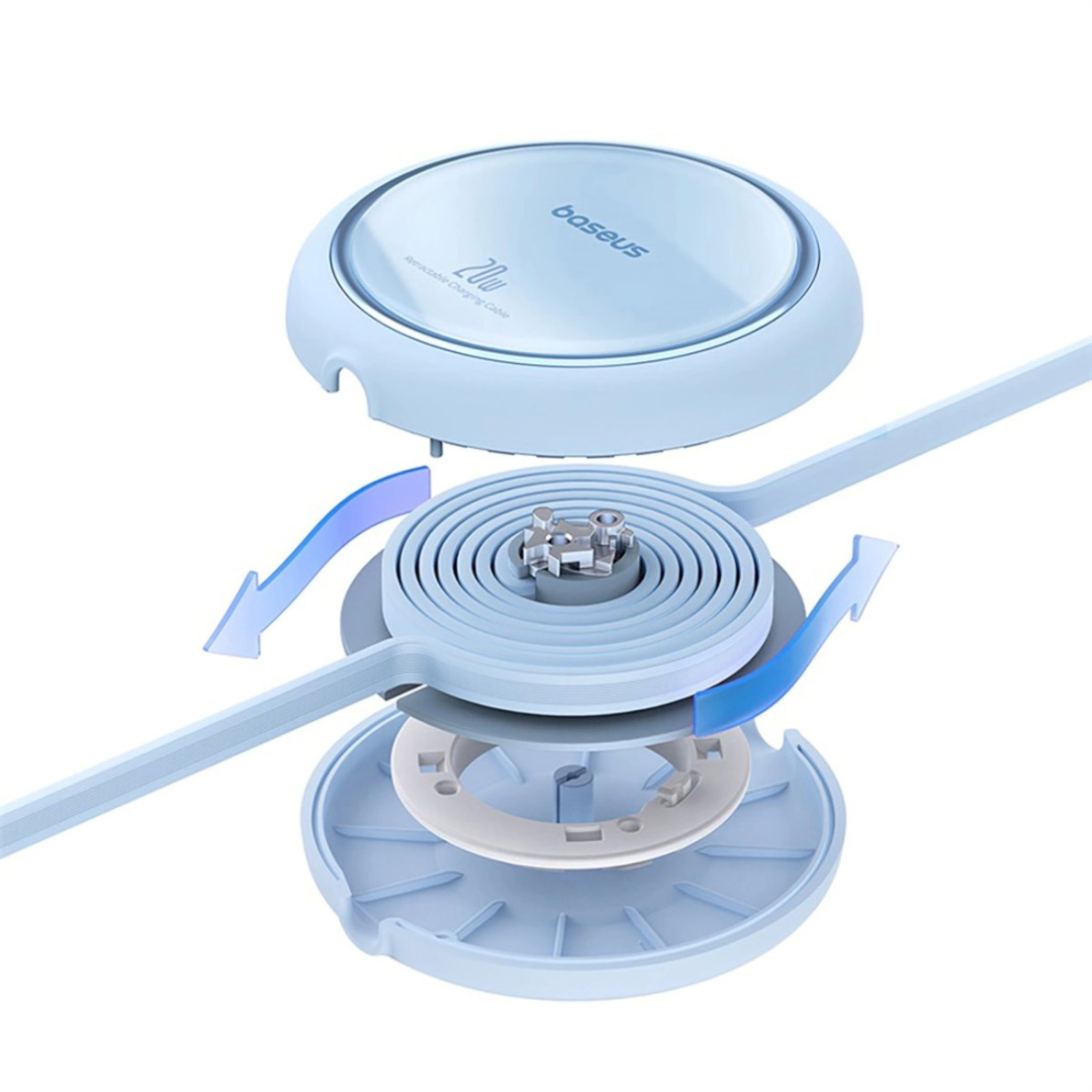 Baseus Free2Pull ištraukiamas USB-C / Lightning kabelis 20W 1 m – mėlynas 3