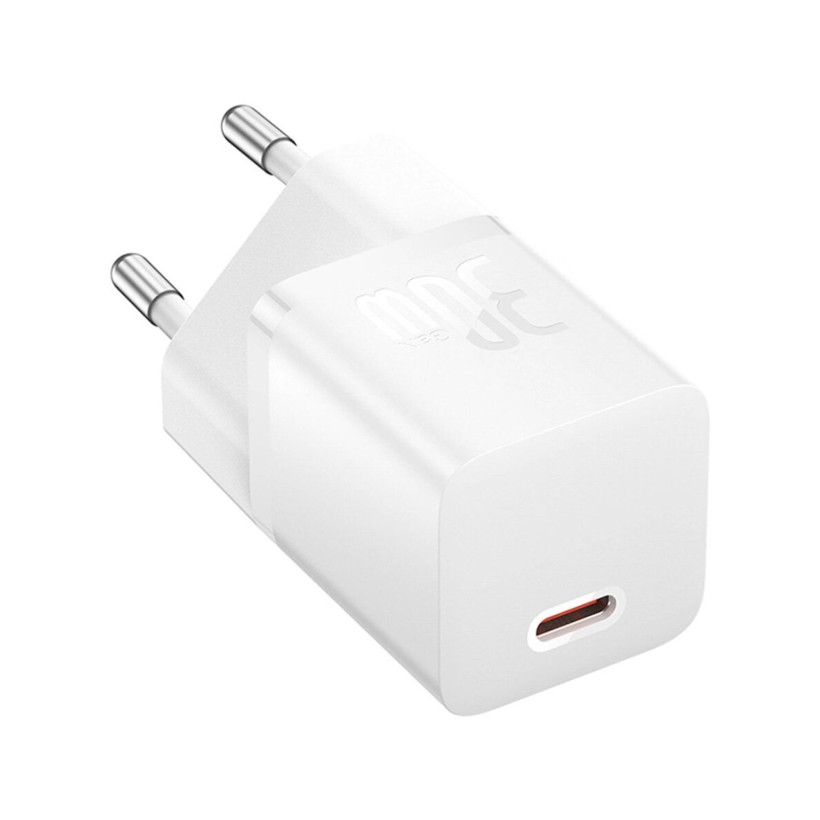 Sieninis įkroviklis Baseus GaN5 30 W USB-C Mini – baltas 1 Sieninis įkroviklis Baseus GaN5 30 W USB-C Mini – baltas 1