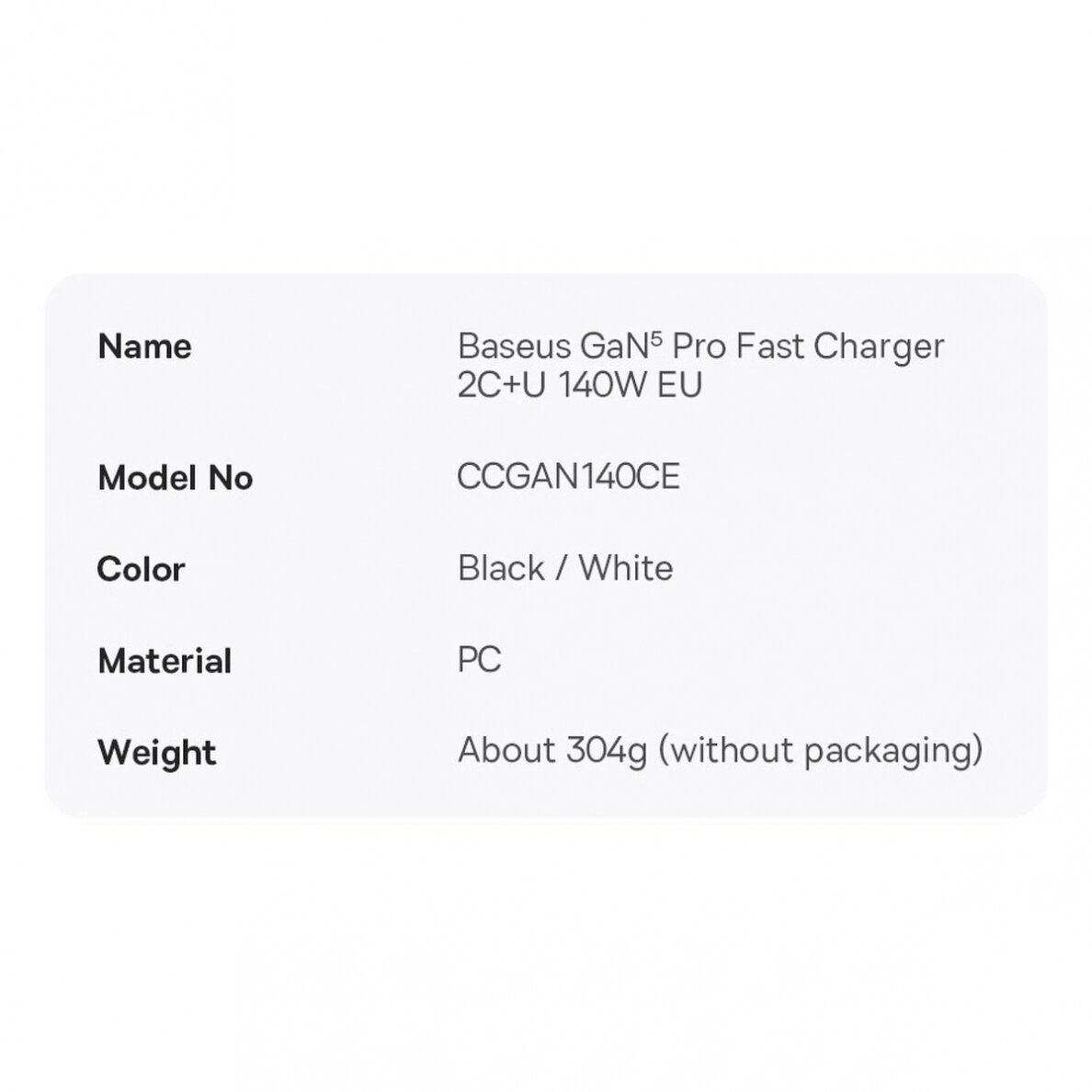 Baseus GaN5 Pro fast Įkroviklis 2xUSB-C + USB 140W EU Juodas (CCGP100201) 26 Baseus GaN5 Pro fast Įkroviklis 2xUSB-C + USB 140W EU Juodas (CCGP100201) 26