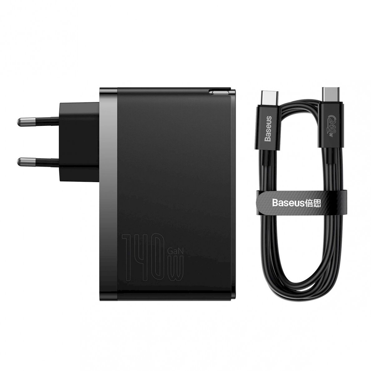 Baseus GaN5 Pro fast Įkroviklis 2xUSB-C + USB 140W EU Juodas (CCGP100201) 8 Baseus GaN5 Pro fast Įkroviklis 2xUSB-C + USB 140W EU Juodas (CCGP100201) 8