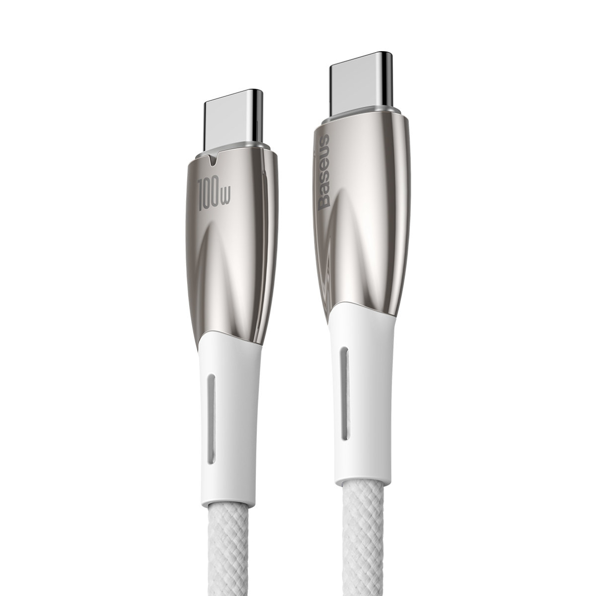 Baseus Glimmer Series cable with fast charging USB-C 480Mb/s PD 100W 2m white 2 Baseus Glimmer Series cable with fast charging USB-C 480Mb/s PD 100W 2m white 2