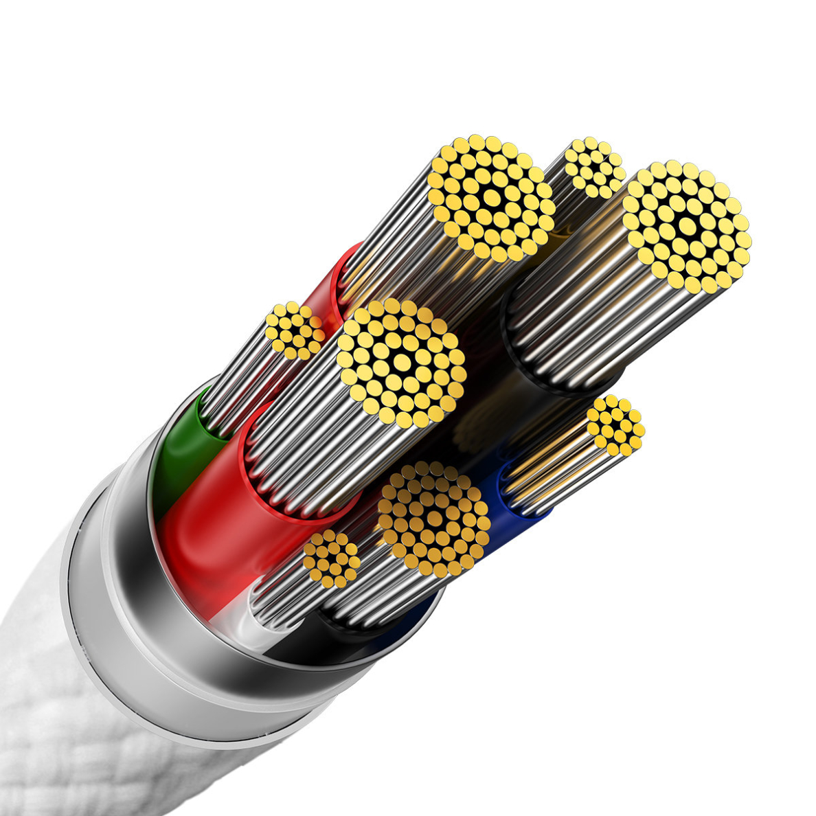 Baseus Glimmer Series cable with fast charging USB-C 480Mb/s PD 100W 2m white 6 Baseus Glimmer Series cable with fast charging USB-C 480Mb/s PD 100W 2m white 6