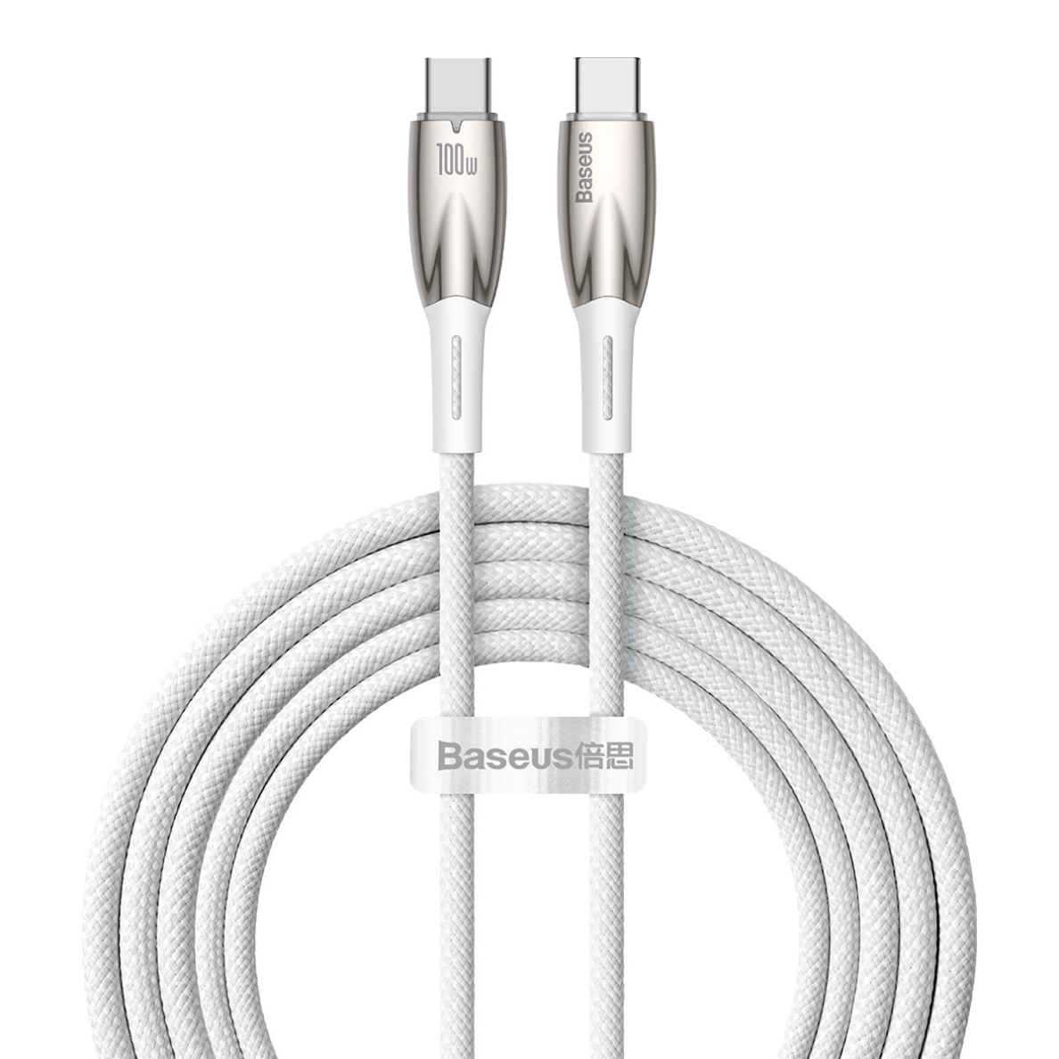 Baseus Glimmer Series cable with fast charging USB-C 480Mb/s PD 100W 2m white Baseus Glimmer Series cable with fast charging USB-C 480Mb/s PD 100W 2m white