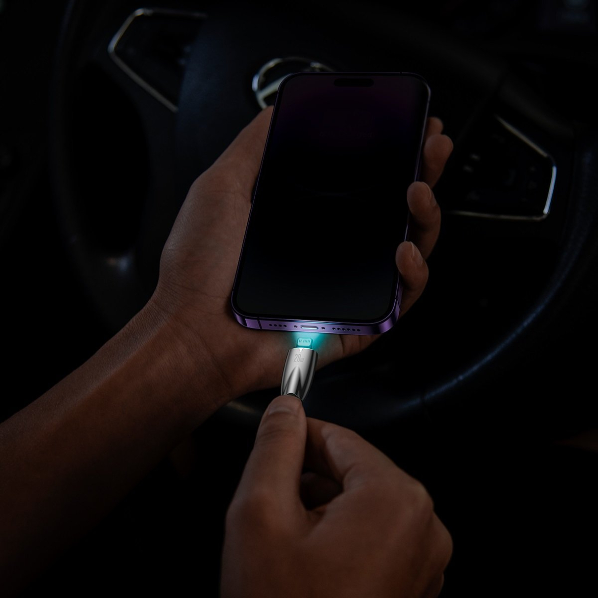 Baseus Glimmer Series cable with fast charging USB-C - Lightning 480Mb/s PD 20W 2m Juodas 8 Baseus Glimmer Series cable with fast charging USB-C - Lightning 480Mb/s PD 20W 2m Juodas 8