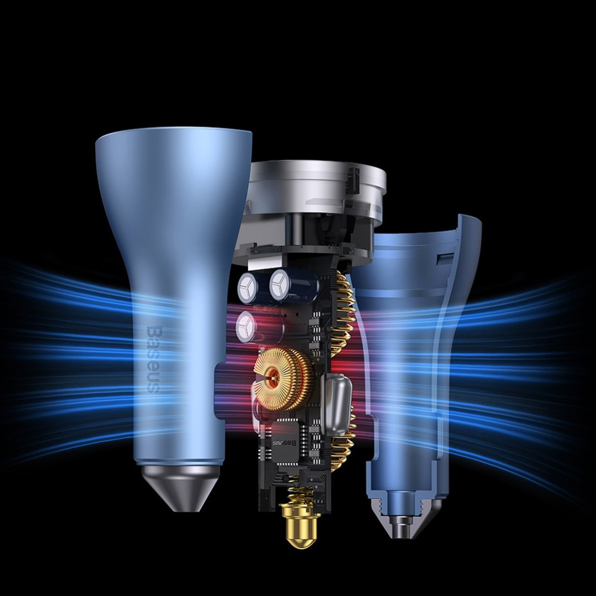 Baseus Golden Contactor Pro USB-A car charger + 2x USB-C 65W dark gray (CGJP010013) 15 Baseus Golden Contactor Pro USB-A car charger + 2x USB-C 65W dark gray (CGJP010013) 15