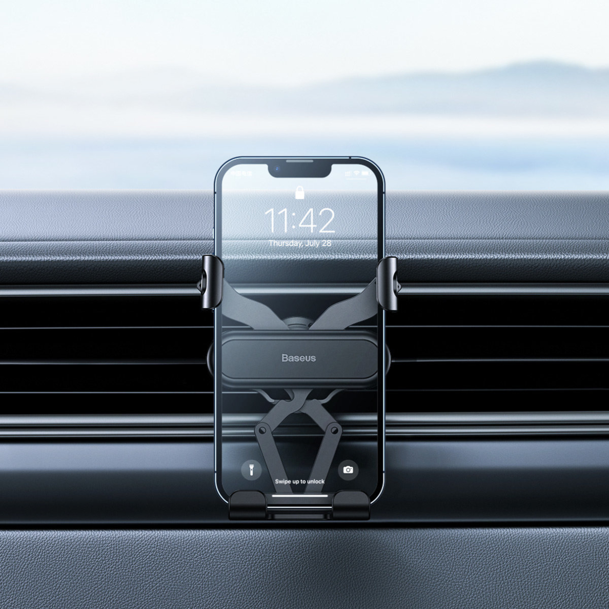 Laikiklis Baseus Gravity Air Vent Car Phone Holder Juodas (SUWX010001) 11 Laikiklis Baseus Gravity Air Vent Car Phone Holder Juodas (SUWX010001) 11