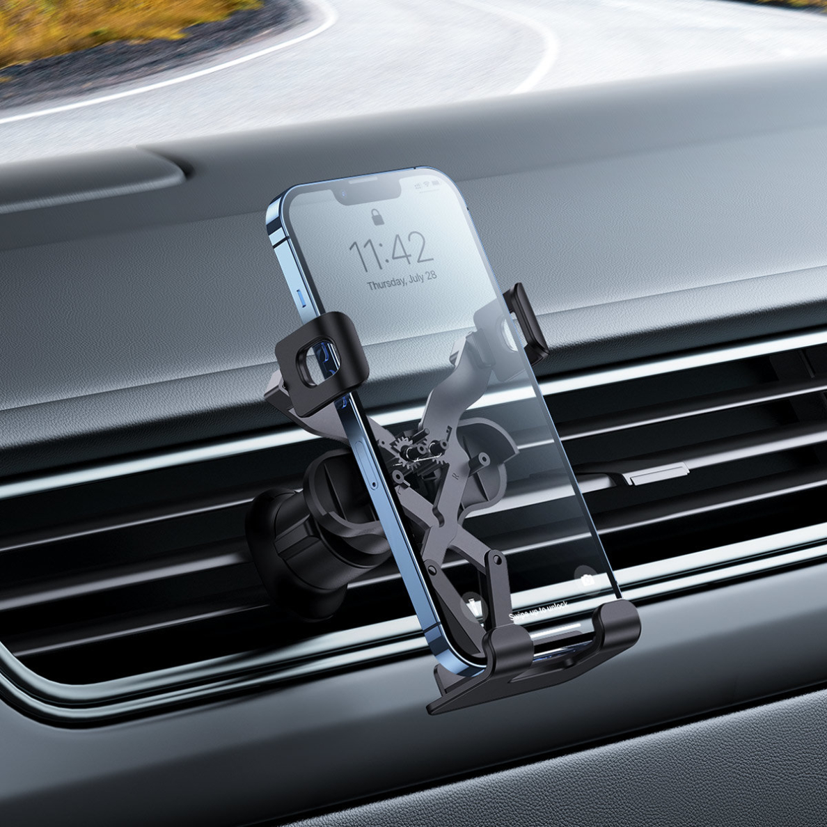 Laikiklis Baseus Gravity Air Vent Car Phone Holder Juodas (SUWX010001) 9 Laikiklis Baseus Gravity Air Vent Car Phone Holder Juodas (SUWX010001) 9