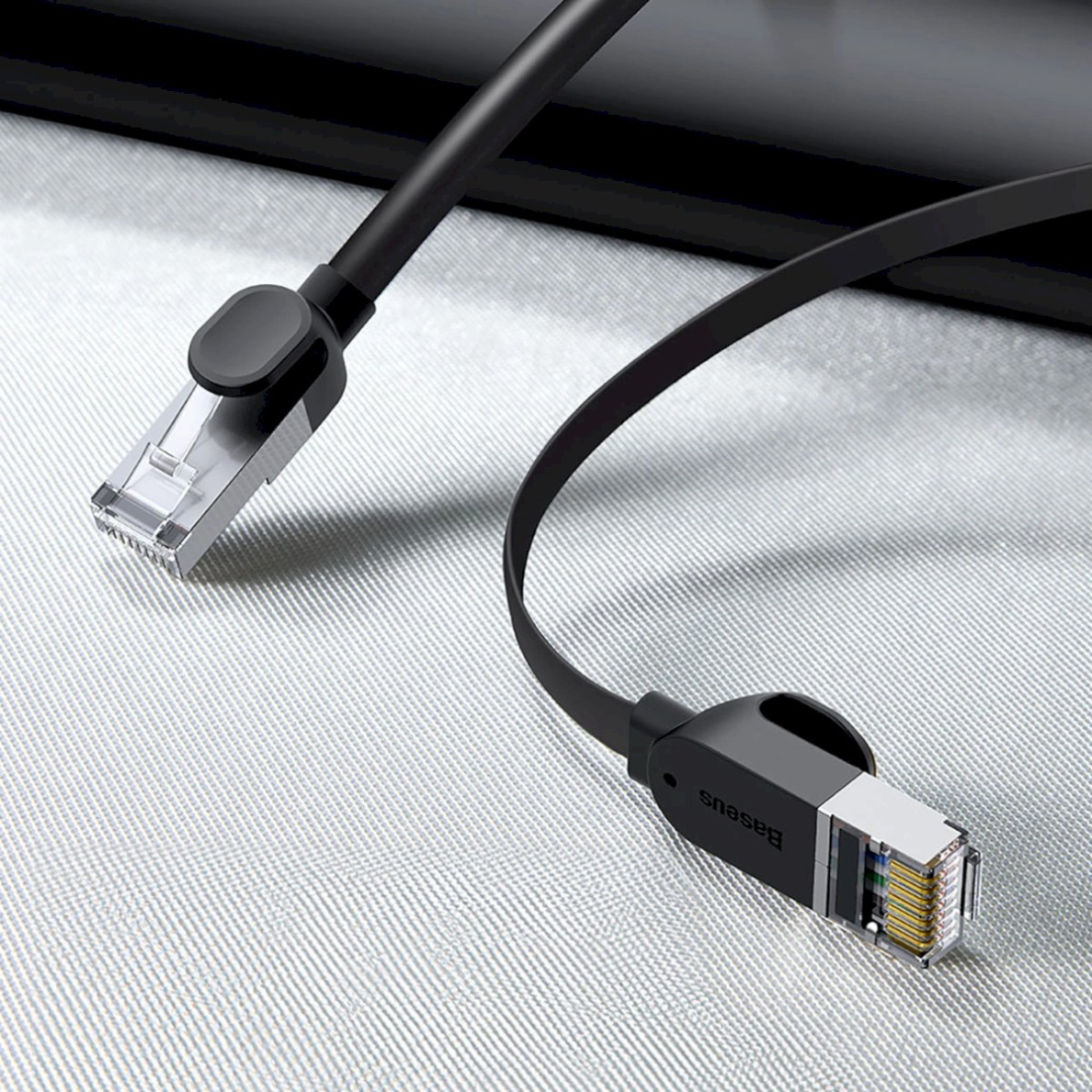 Baseus High Speed plokščias Ethernet CAT6 RJ45 tinklo kabelis 1 m – juodas 7 Baseus High Speed plokščias Ethernet CAT6 RJ45 tinklo kabelis 1 m – juodas 7