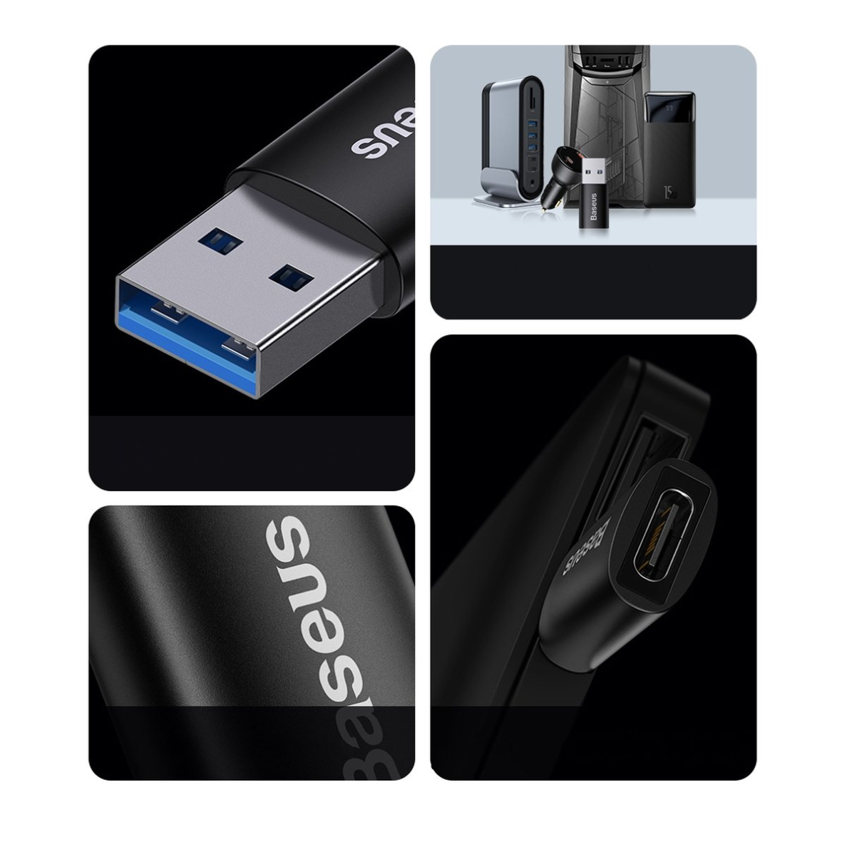 Baseus Ingenuity Series Mini USB 3.1 OTG to USB Type C adapter black (ZJJQ000101) 11 Baseus Ingenuity Series Mini USB 3.1 OTG to USB Type C adapter black (ZJJQ000101) 11