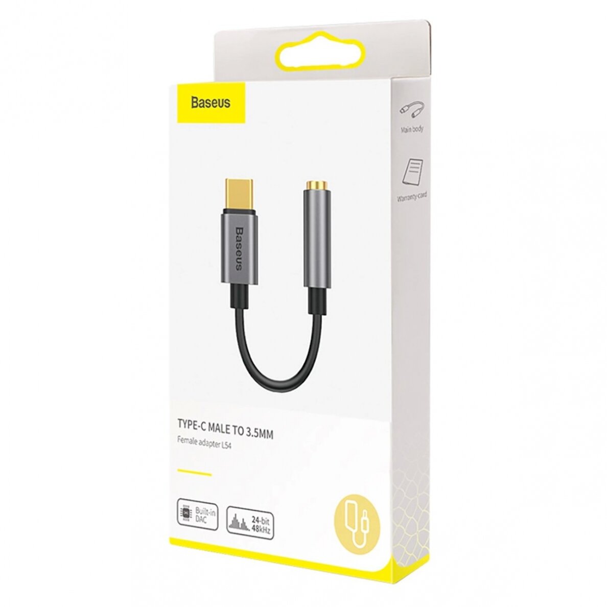 Baseus L54 adapterUSB-C Ausinės / mini jack 3.5mm DAC 24 bit 48 KHz - pilkas 5 Baseus L54 adapterUSB-C Ausinės / mini jack 3.5mm DAC 24 bit 48 KHz - pilkas 5