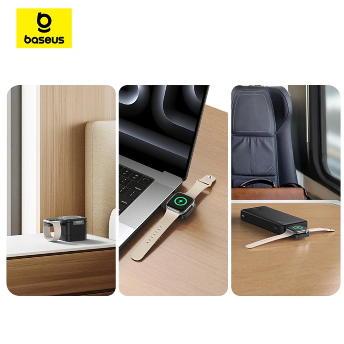 Apple Watch Baseus MagPro 2.5 W magnetinis indukcinis įkroviklis – juodas 8