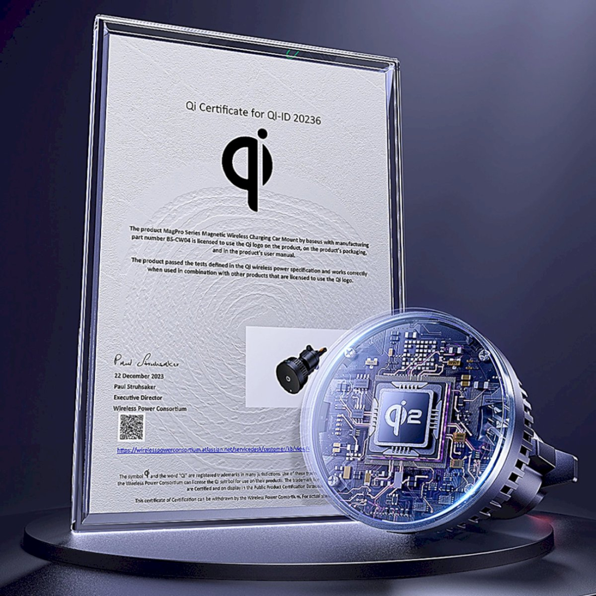 Baseus MagPro BS-CW04 automobilinis laikiklis su Qi2.0 15W belaidžiu įkrovikliu (grotelėms) – juodas 11 Baseus MagPro BS-CW04 automobilinis laikiklis su Qi2.0 15W belaidžiu įkrovikliu (grotelėms) – juodas 11