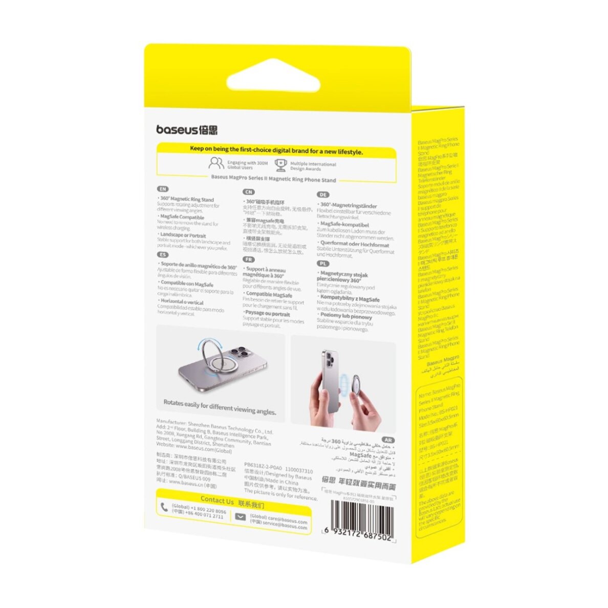 Magnetinis žiedas Baseus MagPro II su stovo funkcija – titano 4