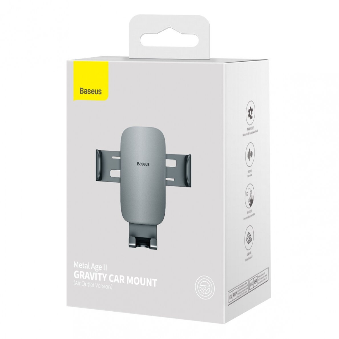 Laikiklis Baseus Metal AgeⅡ Gravity Car Mount Pilkas 4 Laikiklis Baseus Metal AgeⅡ Gravity Car Mount Pilkas 4