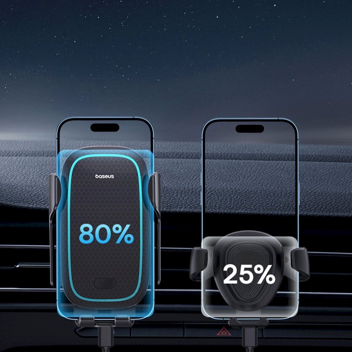 Baseus Milky Way Pro Series BS-CM023 Automobilinis laikiklisair vent15W inductive Įkroviklis  - Juodas 13 Baseus Milky Way Pro Series BS-CM023 Automobilinis laikiklisair vent15W inductive Įkroviklis  - Juodas 13
