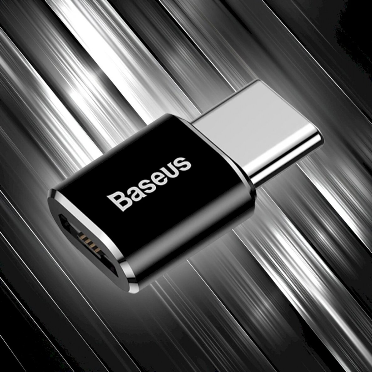 Baseus Mini Micro USB to USB-C adapter - Juodas 11 Baseus Mini Micro USB to USB-C adapter - Juodas 11
