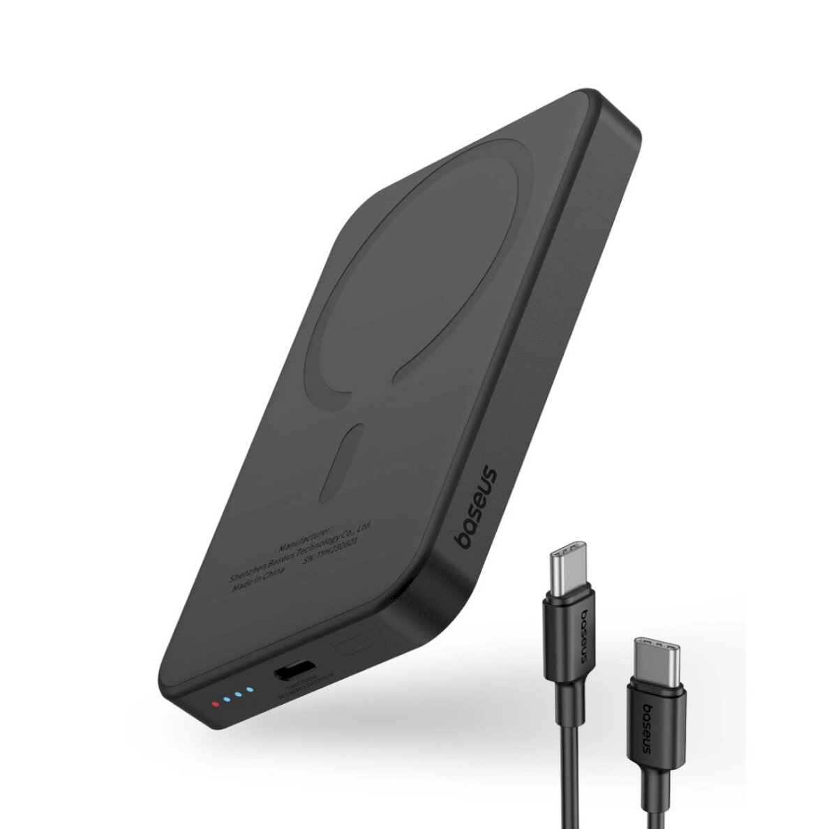 Išorinė baterija Baseus mini Power Bank 5000 mAh 20 W + USB-C kabelis (20 V/3 A) – juoda 2