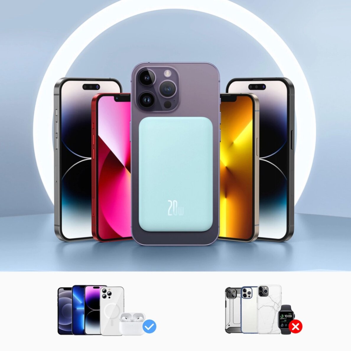 Išorinė baterija Baseus mini Power Bank 5000 mAh 20 W + USB-C kabelis (20 V/3 A) – mėlyna 14 Išorinė baterija Baseus mini Power Bank 5000 mAh 20 W + USB-C kabelis (20 V/3 A) – mėlyna 14