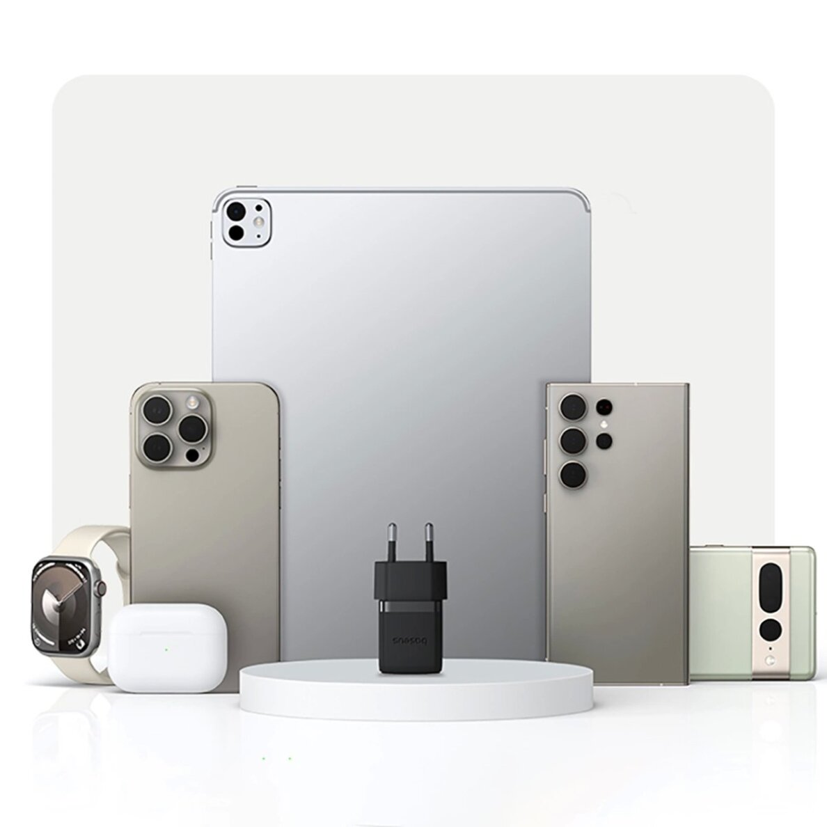 Sieninis įkroviklis Baseus Palm 1C 20 W su Baseus Mini White USB-C 60 W (20 V/3 A) 1 m kabeliu – juodas 12