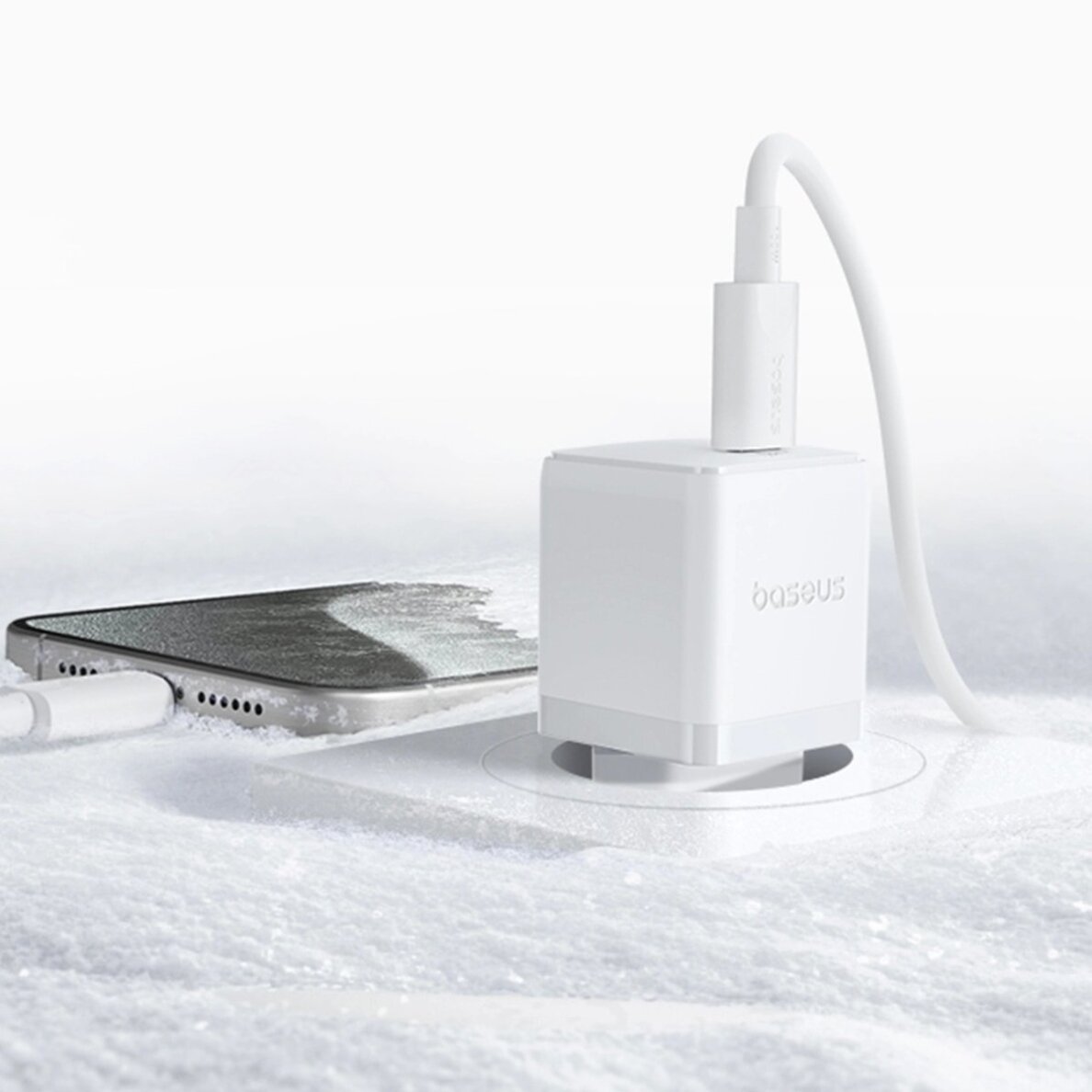 Sieninis įkroviklis Baseus Palm 20 W USB-C – baltas 11