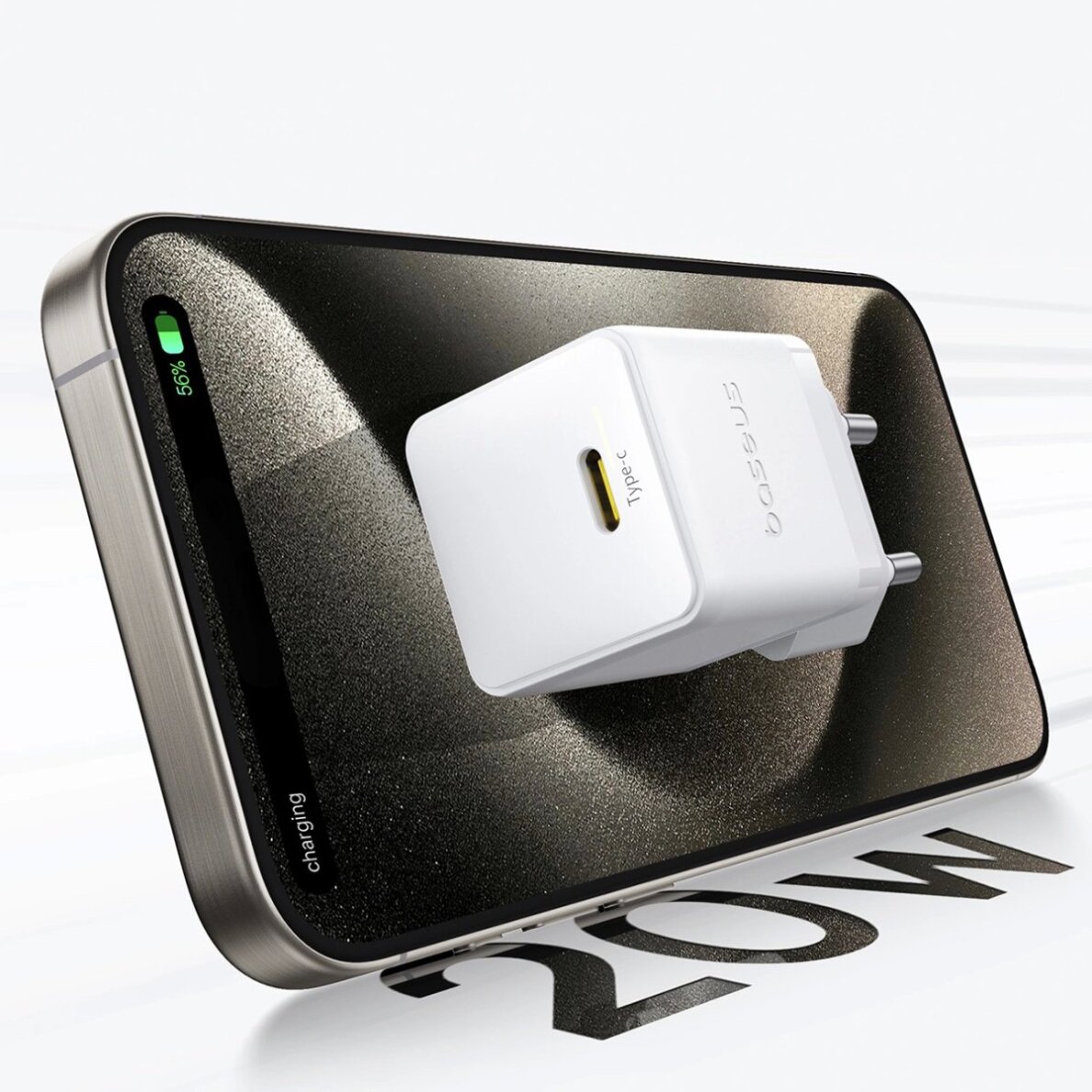 Sieninis įkroviklis Baseus Palm 20 W USB-C – baltas 9