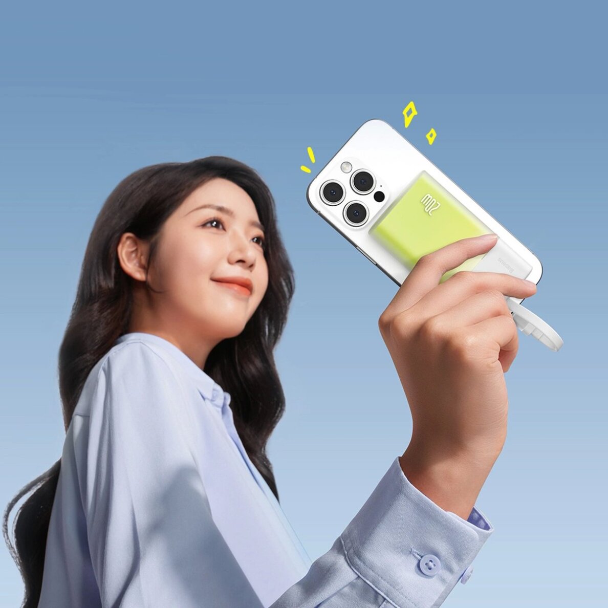 Išorinė baterija Baseus Popsicle 5200 mAh 20 W su integruotu Lightning kabeliu (+ baltas Baseus Simple USB-C – USB-C 60 W 20 V/3 A 30 cm kabelis) – balta / žalia 8