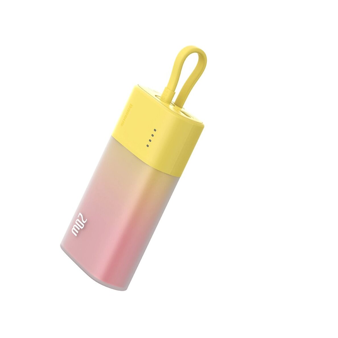 Išorinė baterija Baseus Popsicle 5200 mAh 20 W su integruotu Lightning kabeliu (+ baltas Baseus Simple USB-C – USB-C 60 W 20 V/3 A 30 cm kabelis) – geltona / rožinė 2 Išorinė baterija Baseus Popsicle 5200 mAh 20 W su integruotu Lightning kabeliu (+ baltas Baseus Simple USB-C – USB-C 60 W 20 V/3 A 30 cm kabelis) – geltona / rožinė 2